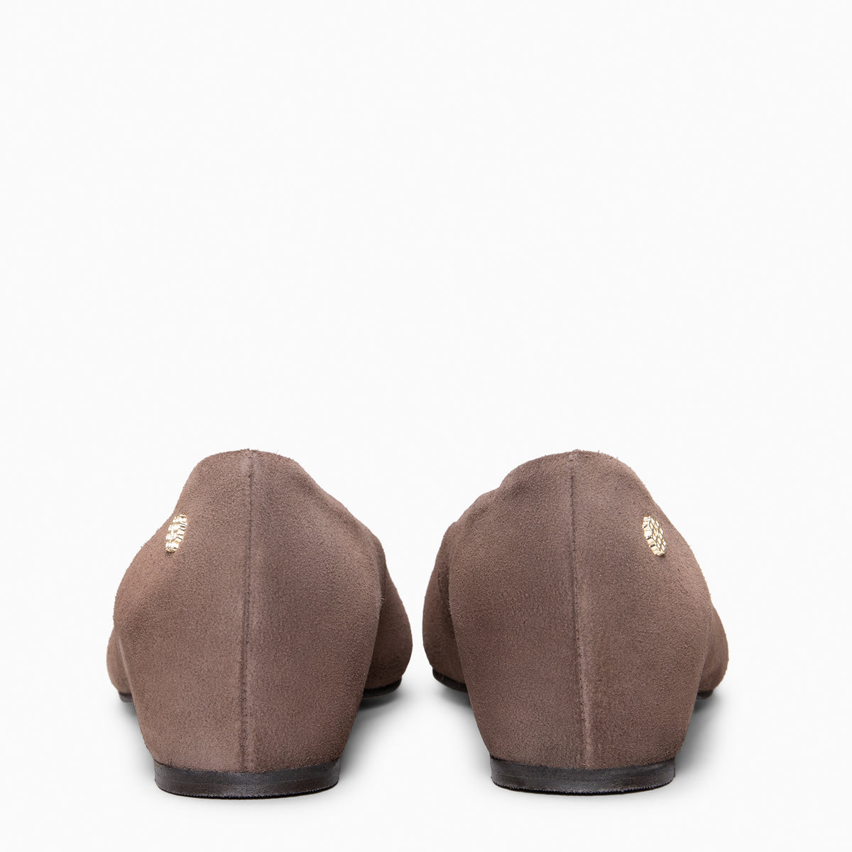 MALOU - BROWN Water repellent Leather ballerinas with hidden wedge heel 