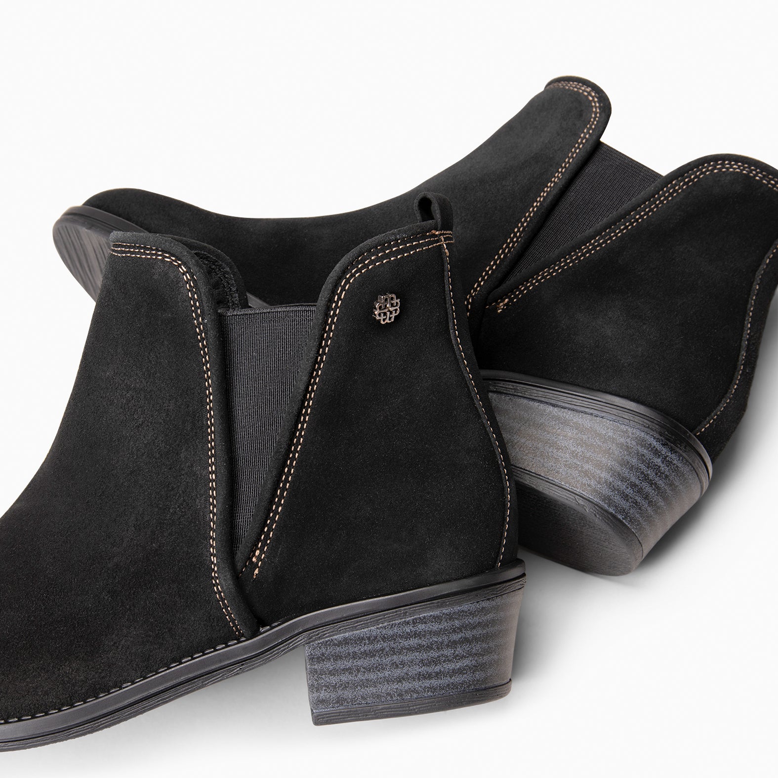 VIANA - Bota de cano baixo com elástico PRETO