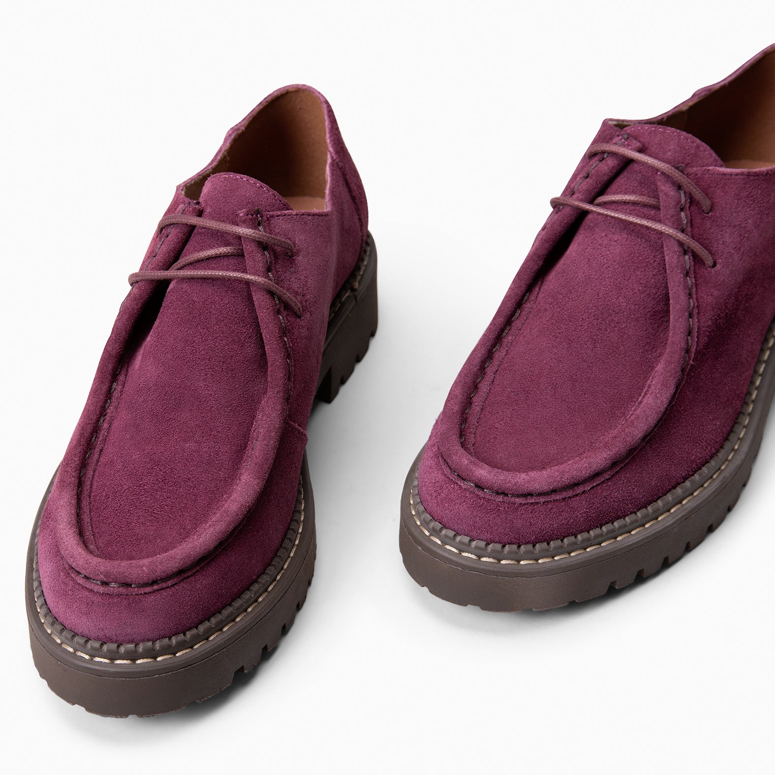 YALE – Mocasin con suela track con cordones BURDEOS