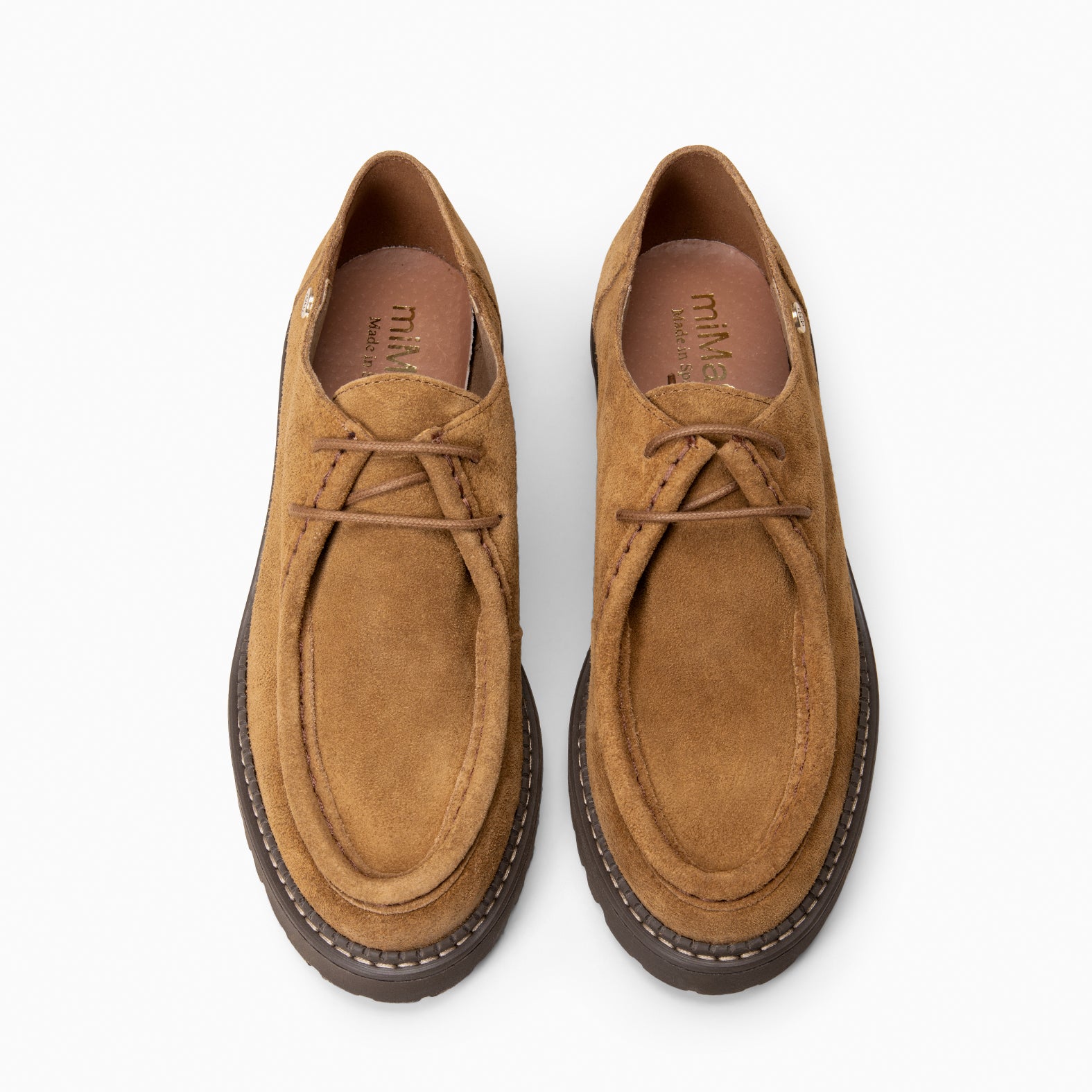 YALE – Mocasin con suela track con cordones CUERO