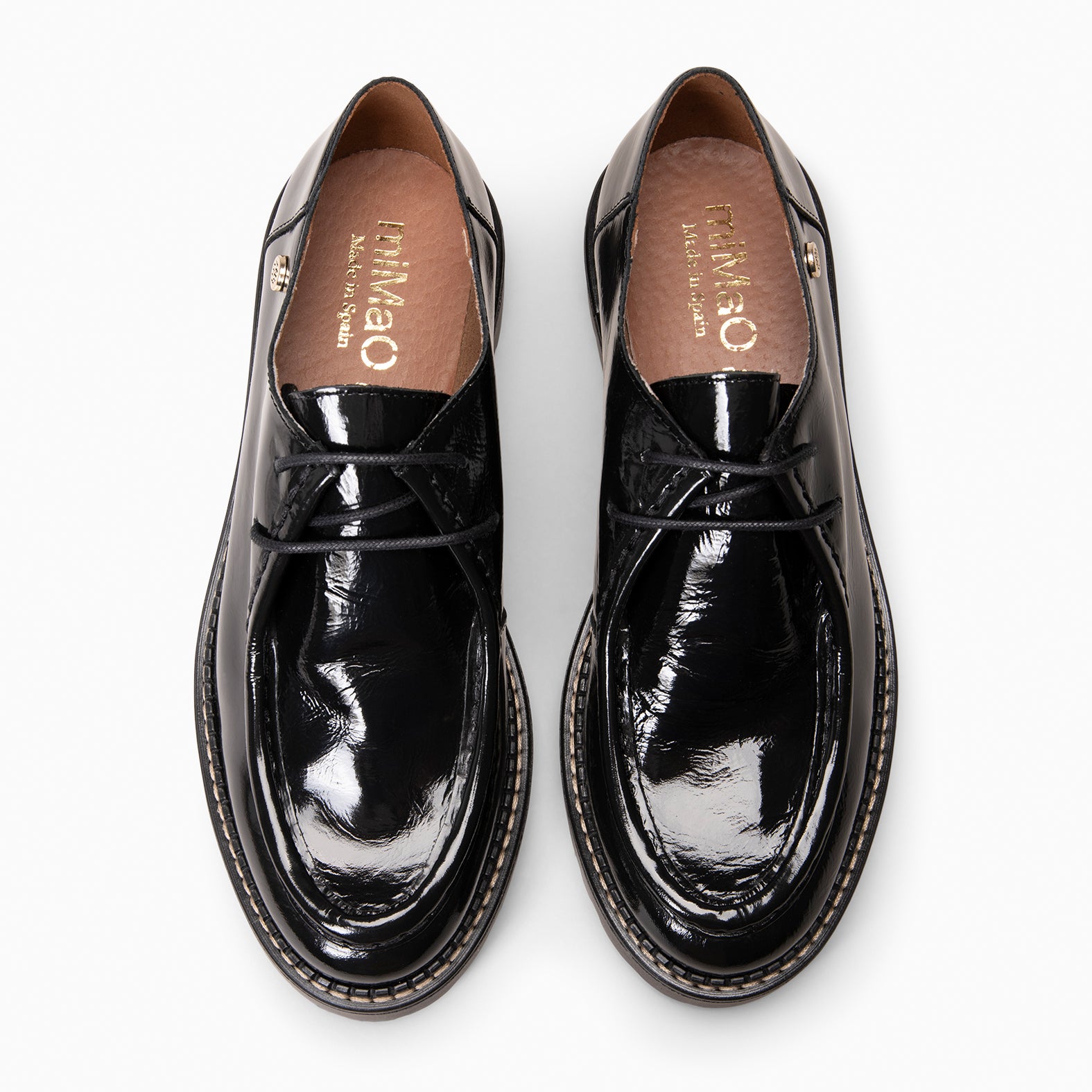 YALE – Mocasin con suela track con cordones NEGRO CHAROL