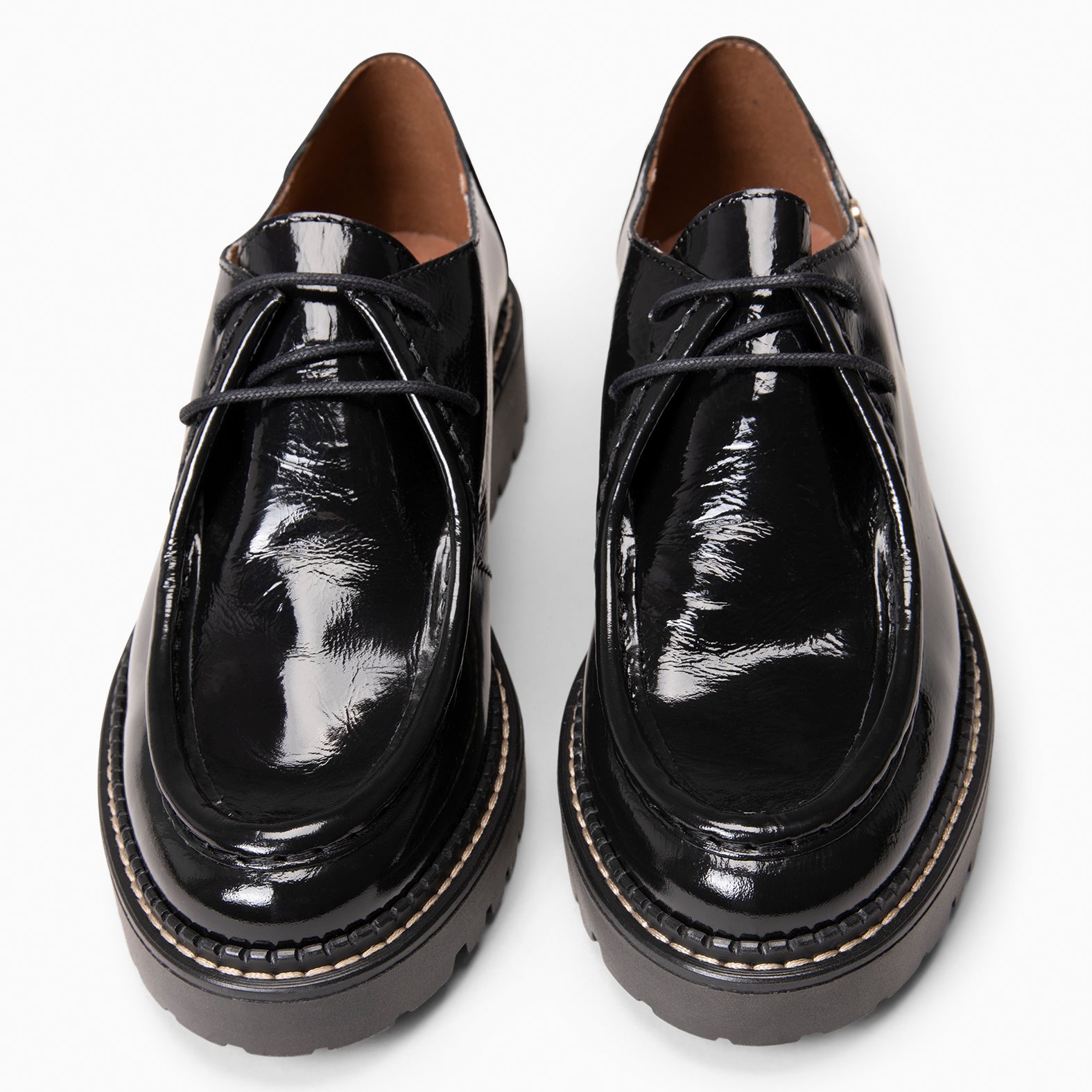 YALE – Mocasin con suela track con cordones NEGRO CHAROL