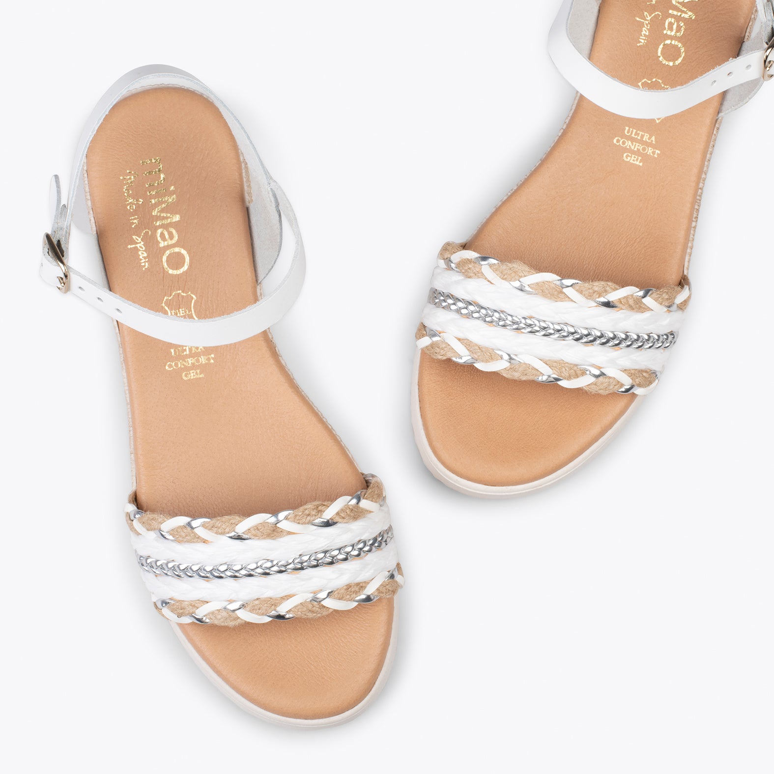 Sandalias de Rafia Mujer en color BLANCO miMaO