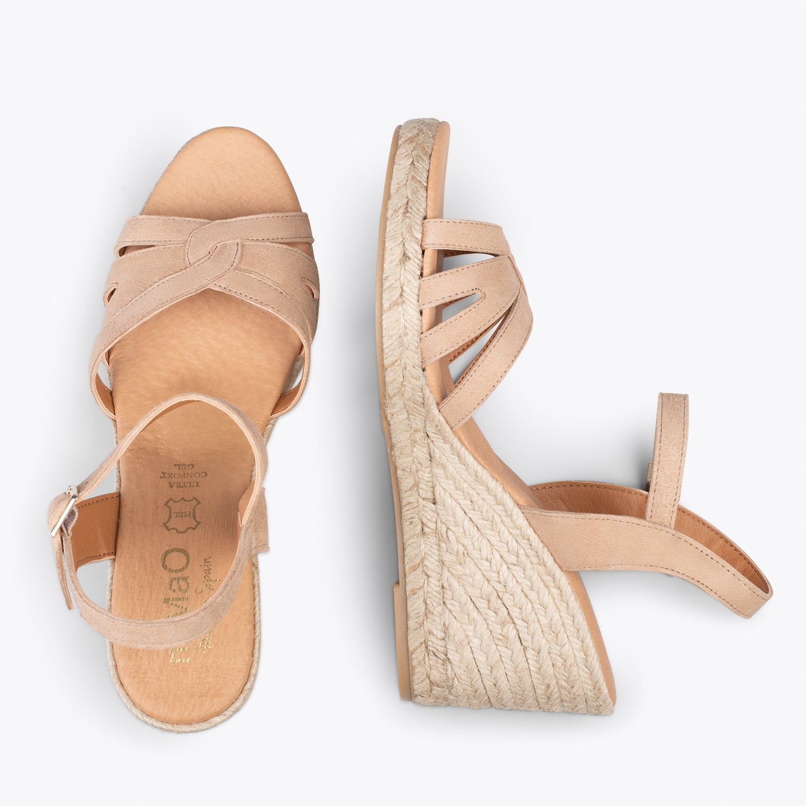 HOYAMBRE – BEIGE espadrilles with braided front