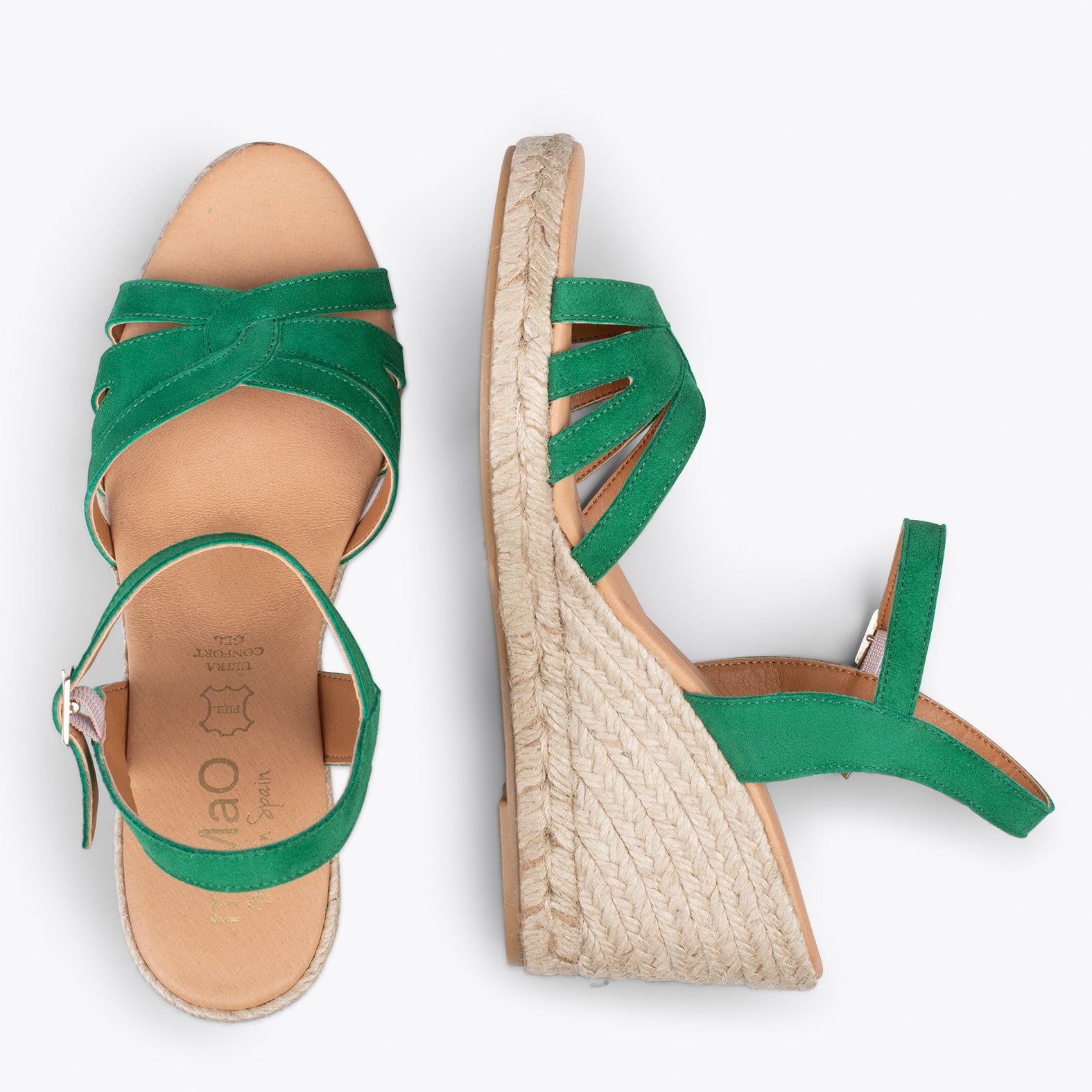 HOYAMBRE – GREEN espadrilles with braided front