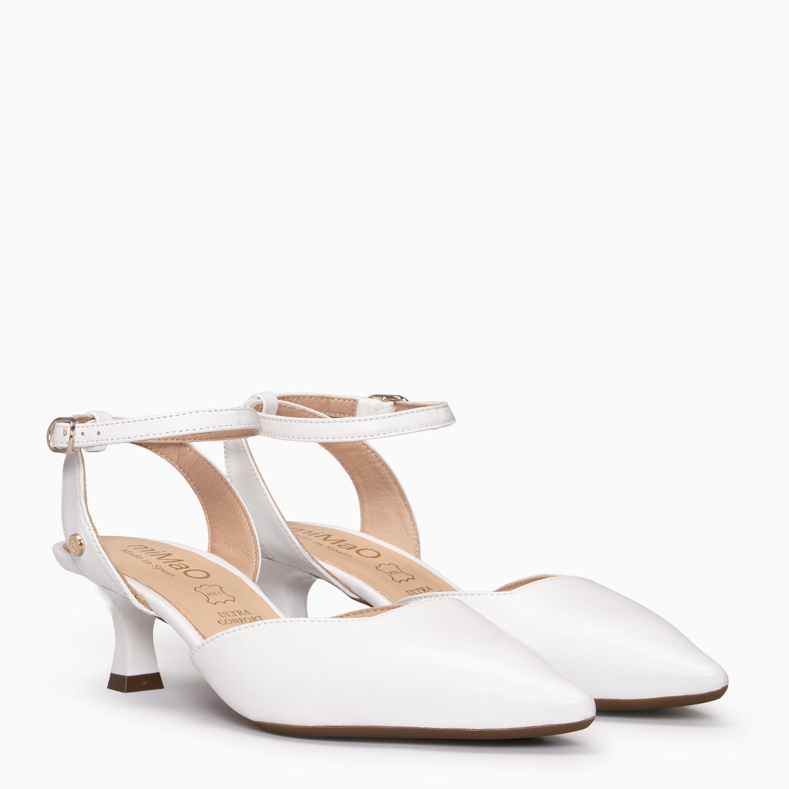 DANIELA - Sapatos slingback com tacão kitten BRANCO