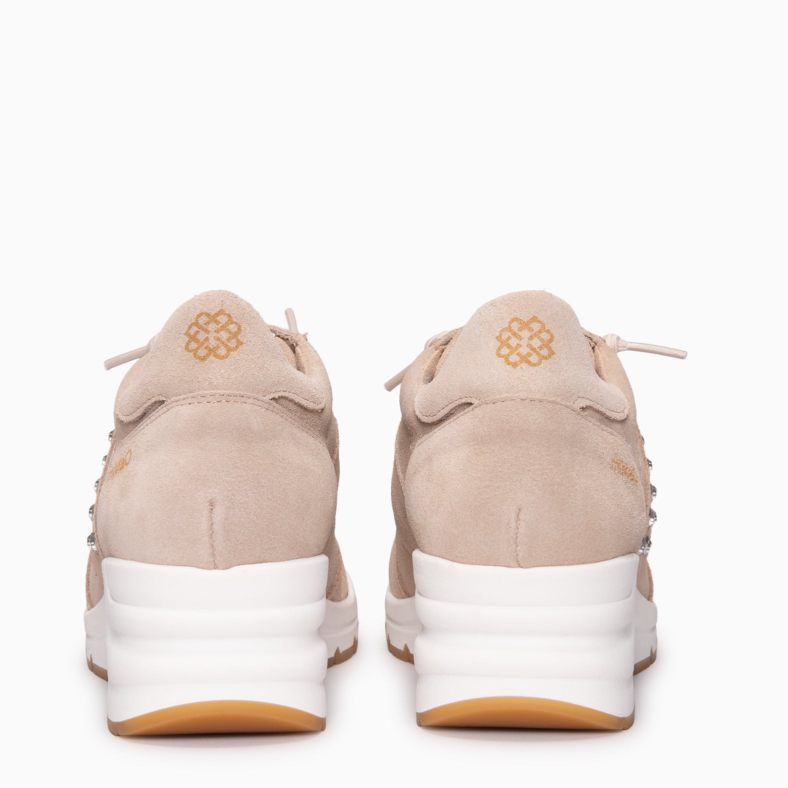 METZ - Zapatillas con cuña de ante ROSA CLARO