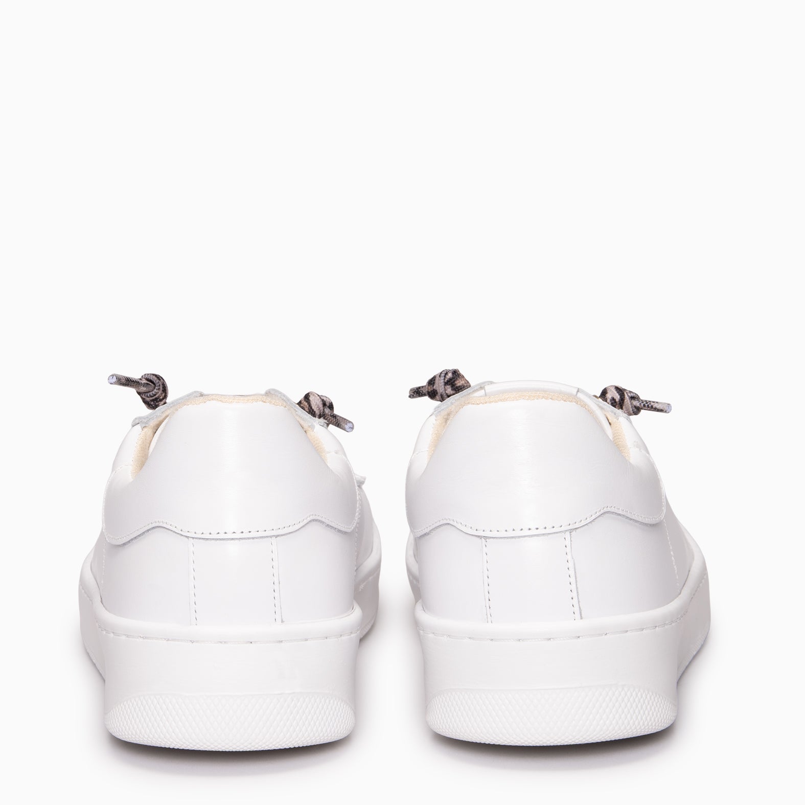 NANTES - Baskets élégantes en cuir BLANC LÉOPARD