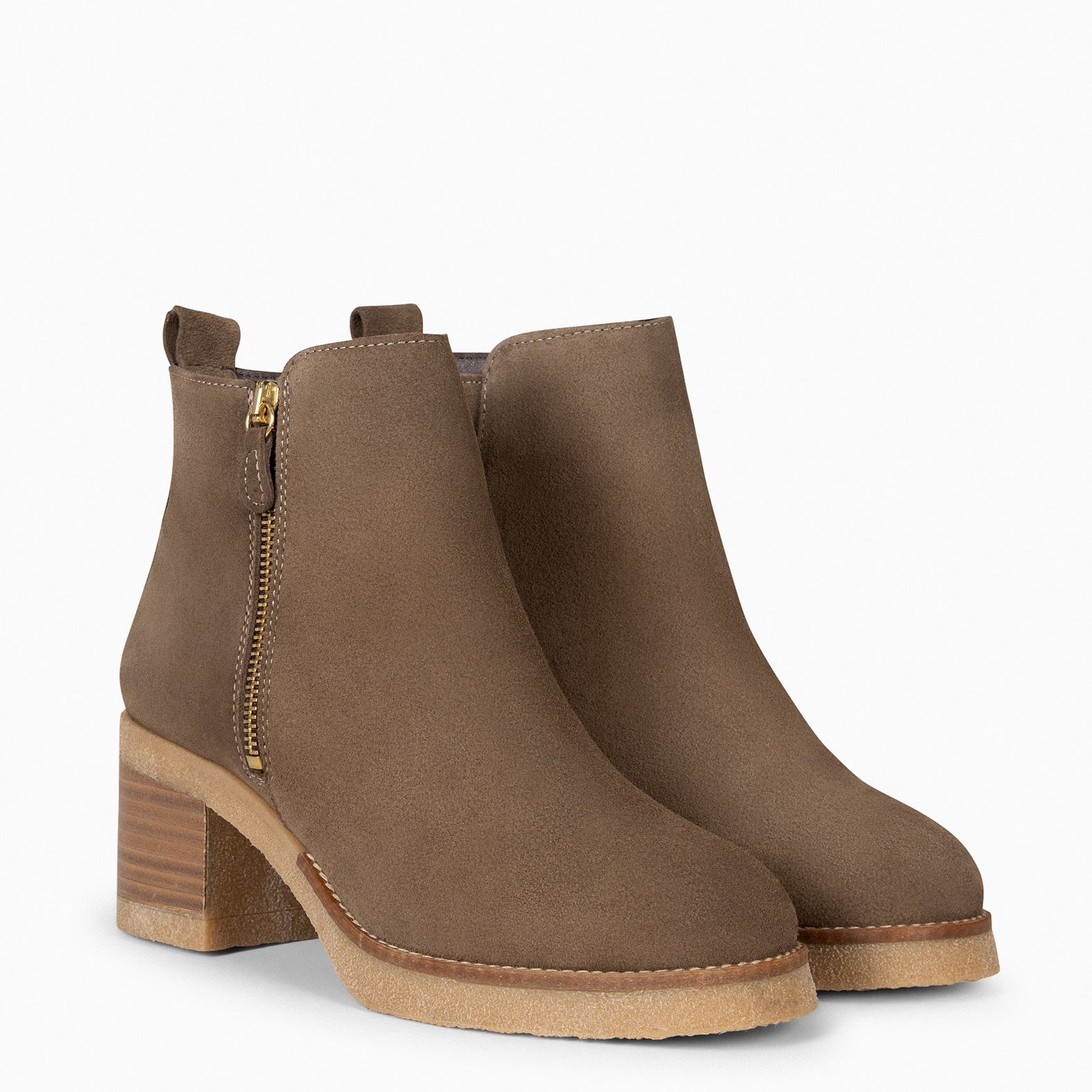 JAZZ – TAUPE Booties with lateral zip