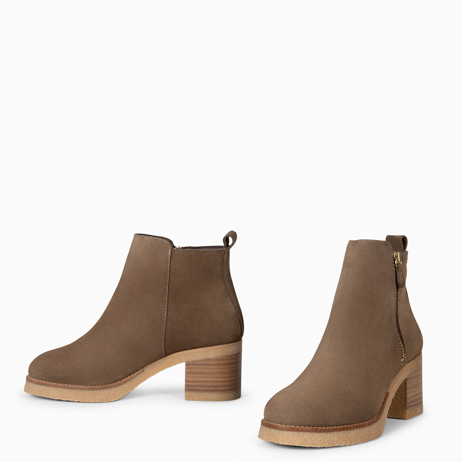 JAZZ – TAUPE Booties with lateral zip