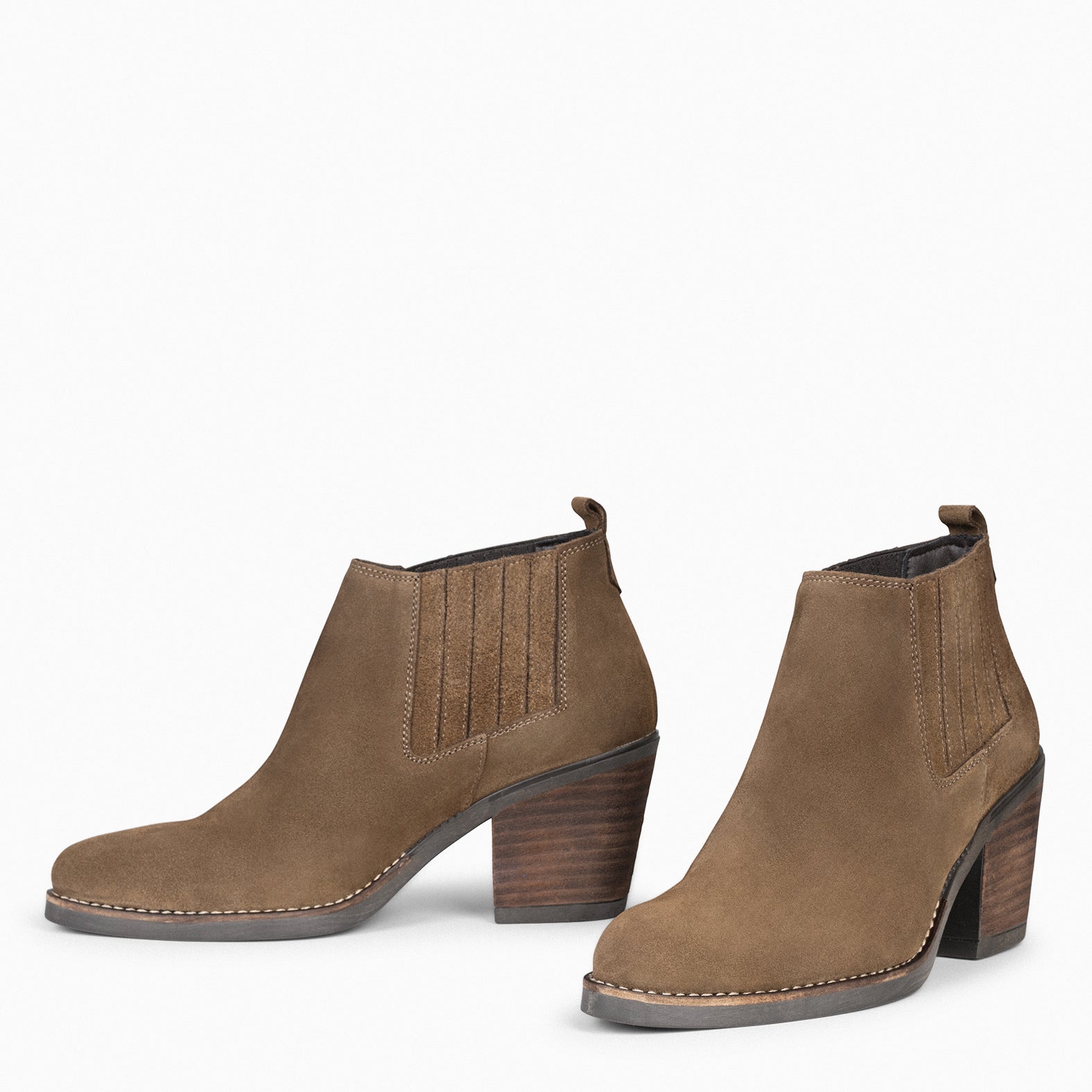 ALABAMA Bottines cowboy pour femme TAUPE