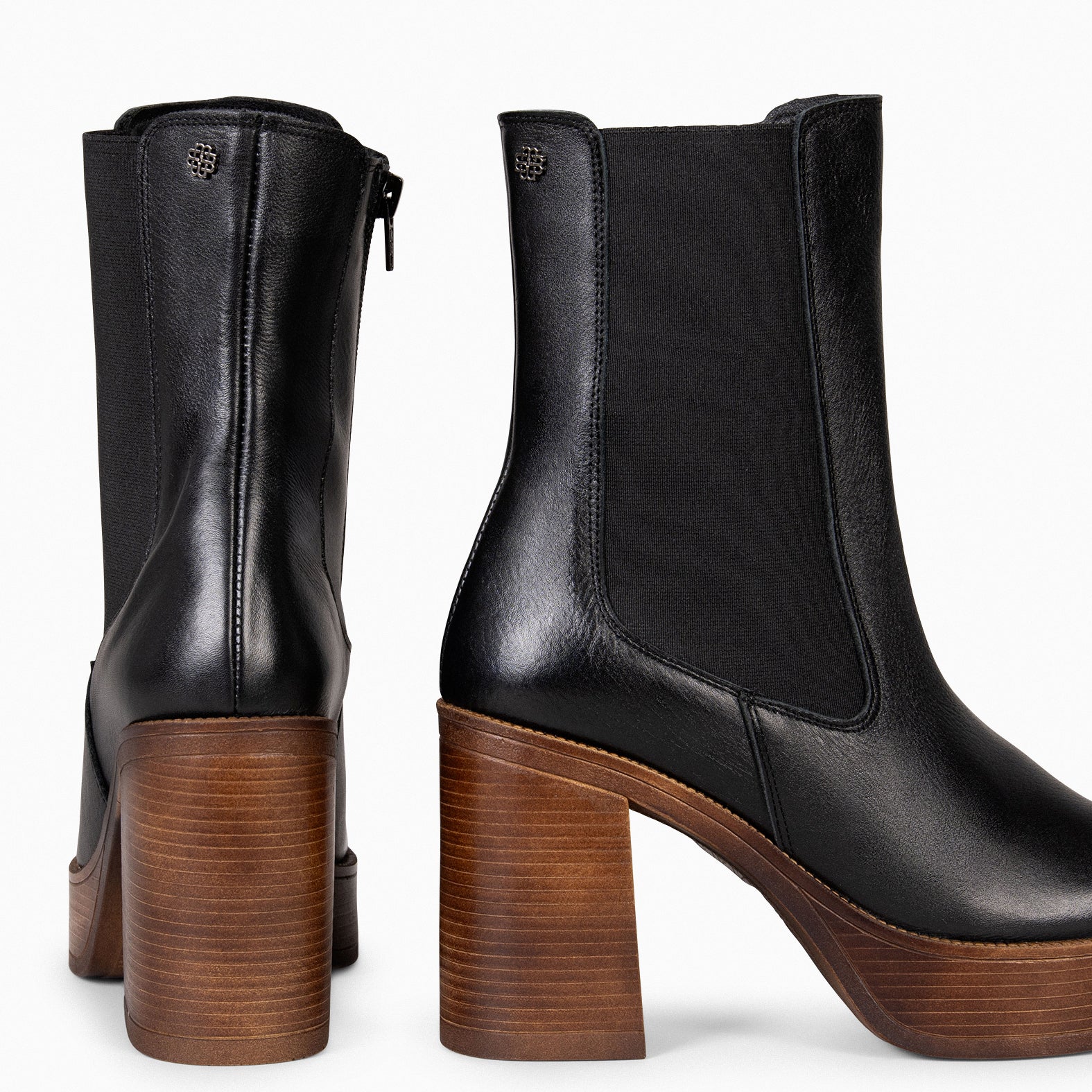 AITANA – Bottines montantes à talon haut et plateforme NOIR