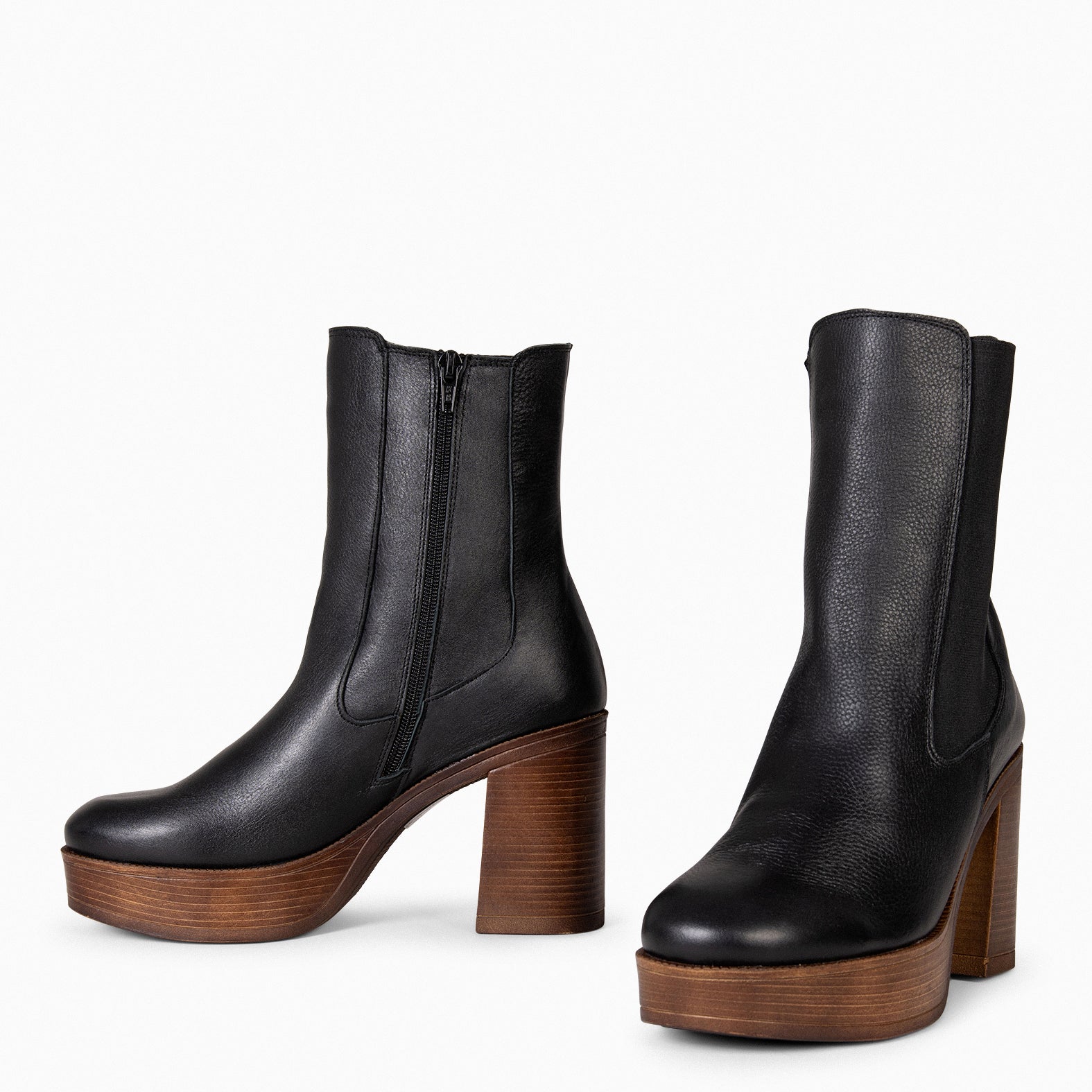 AITANA – Bottines montantes à talon haut et plateforme NOIR