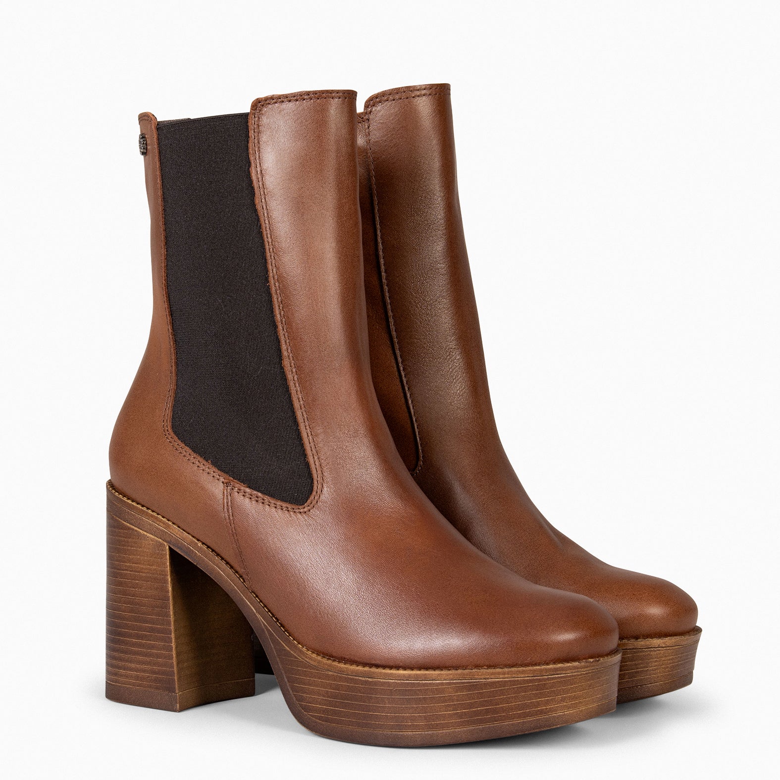 AITANA – Bottines montantes à talon haut et plateforme MARRON