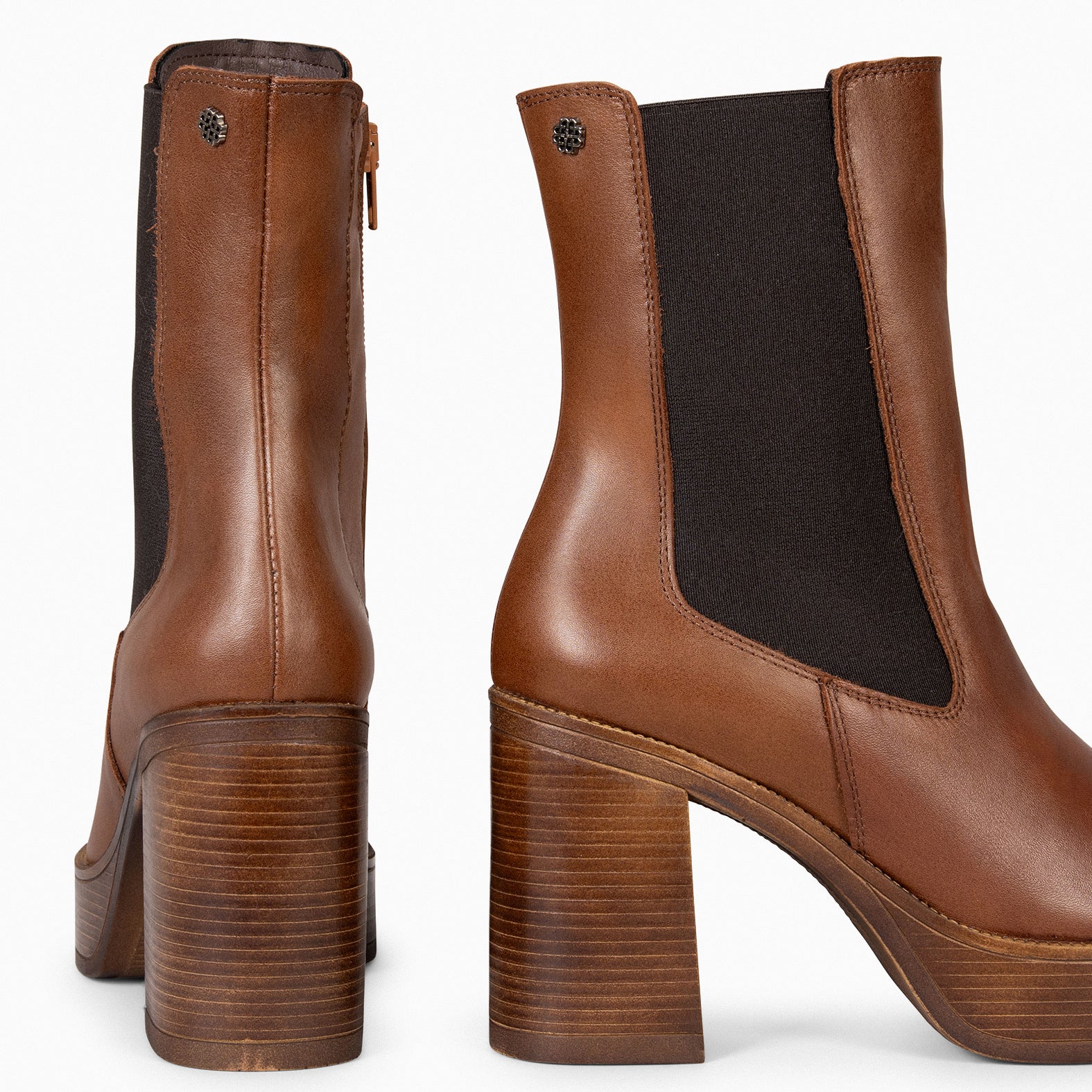 AITANA – Bottines montantes à talon haut et plateforme MARRON