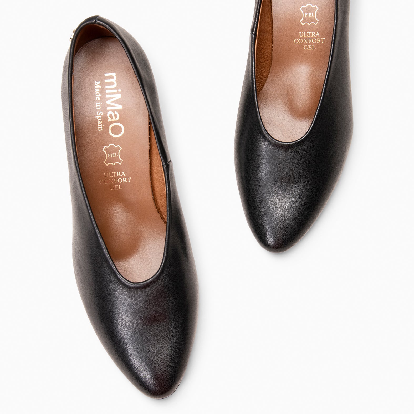 URBAN STYLE - Escarpins à talon moyen en cuir NOIR