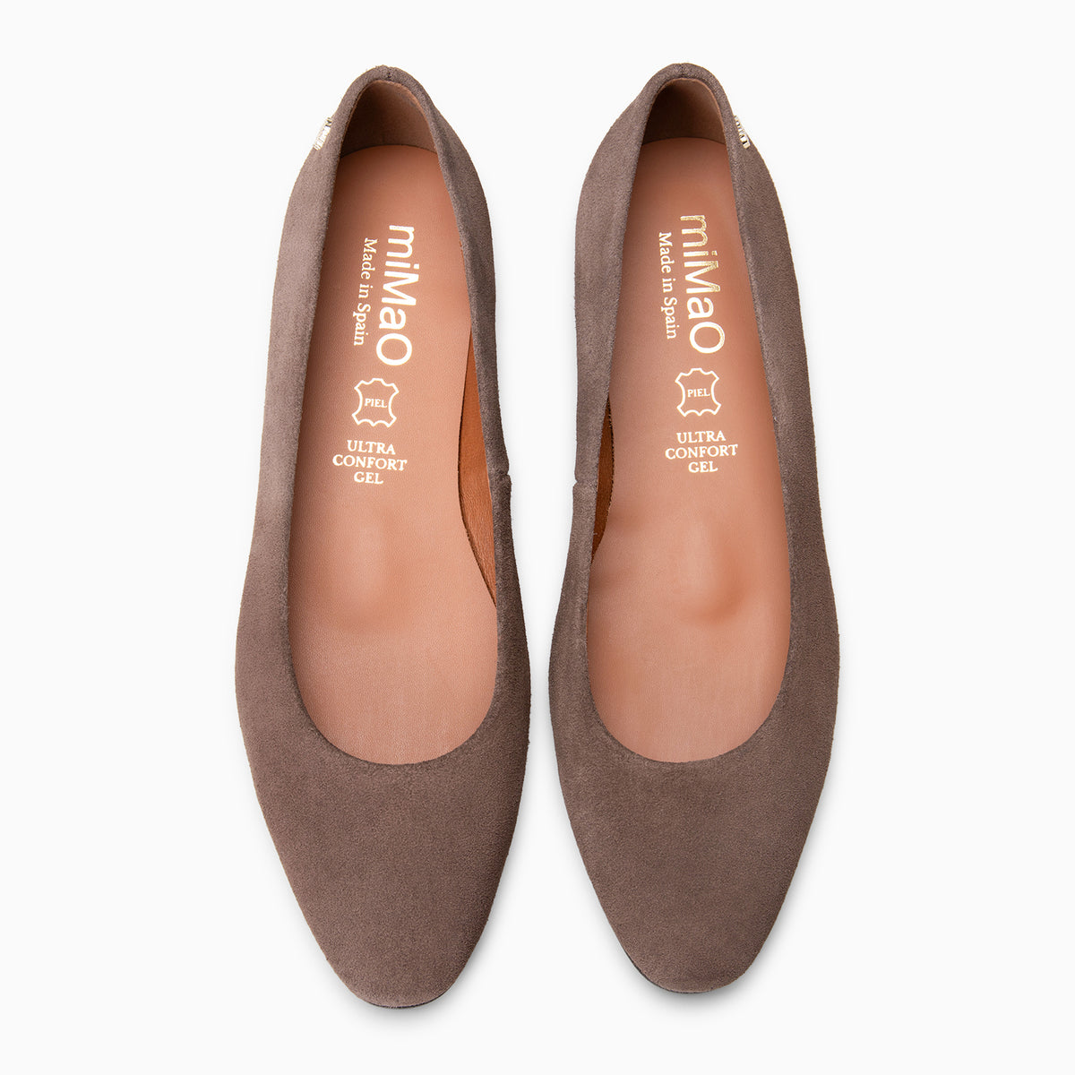 MALOU - BROWN Water repellent Leather ballerinas with hidden wedge heel 