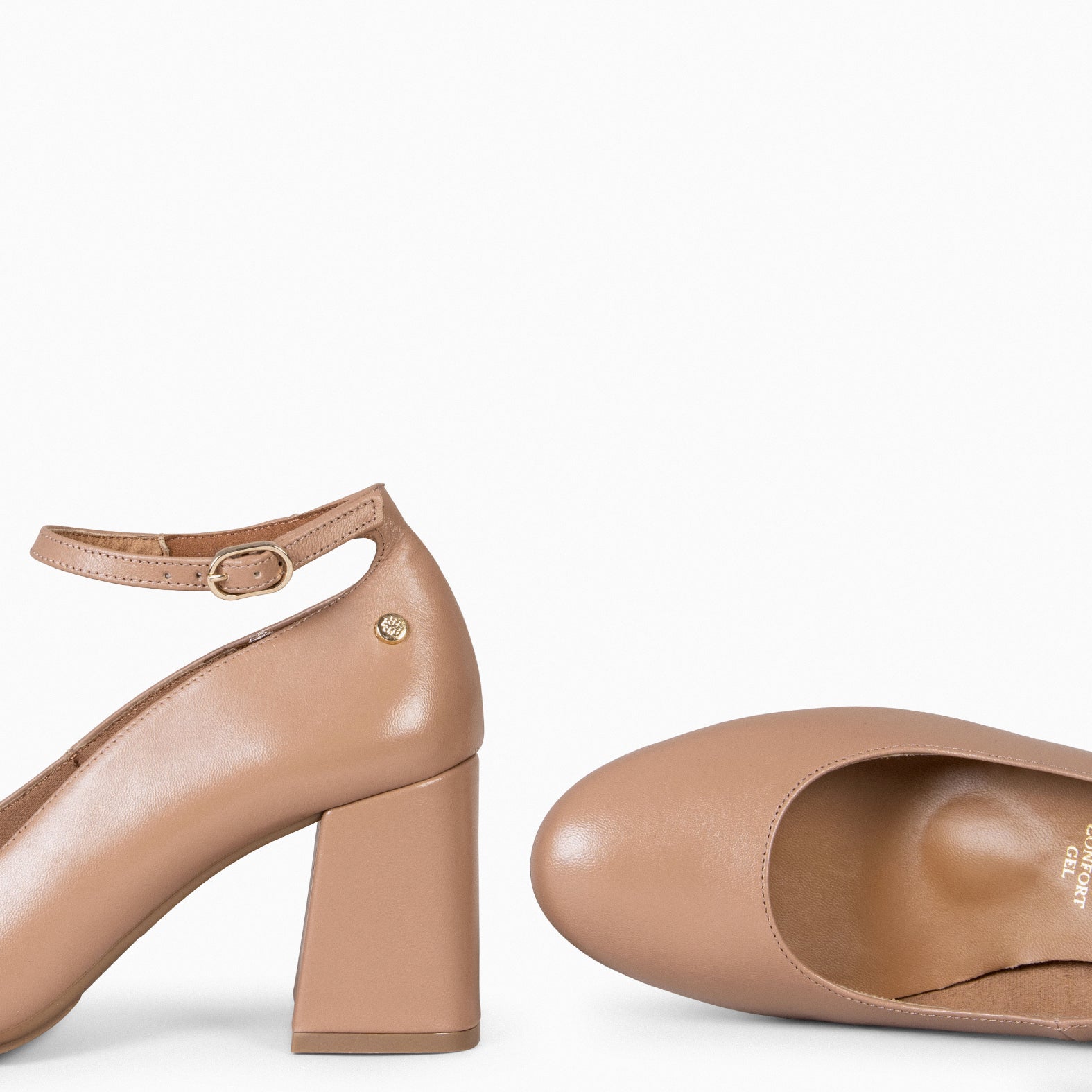 CAROL – NUDE Shoes with strap and heel