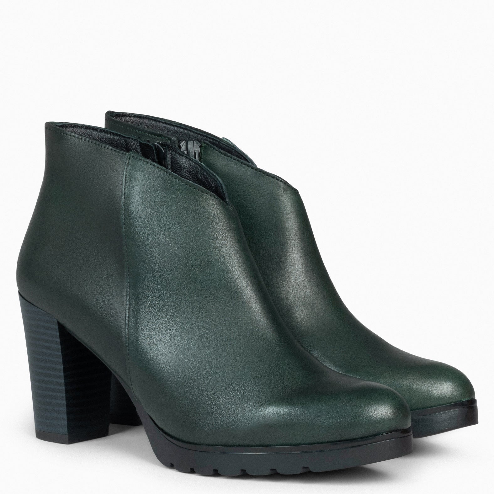 Dark green sale leather boots