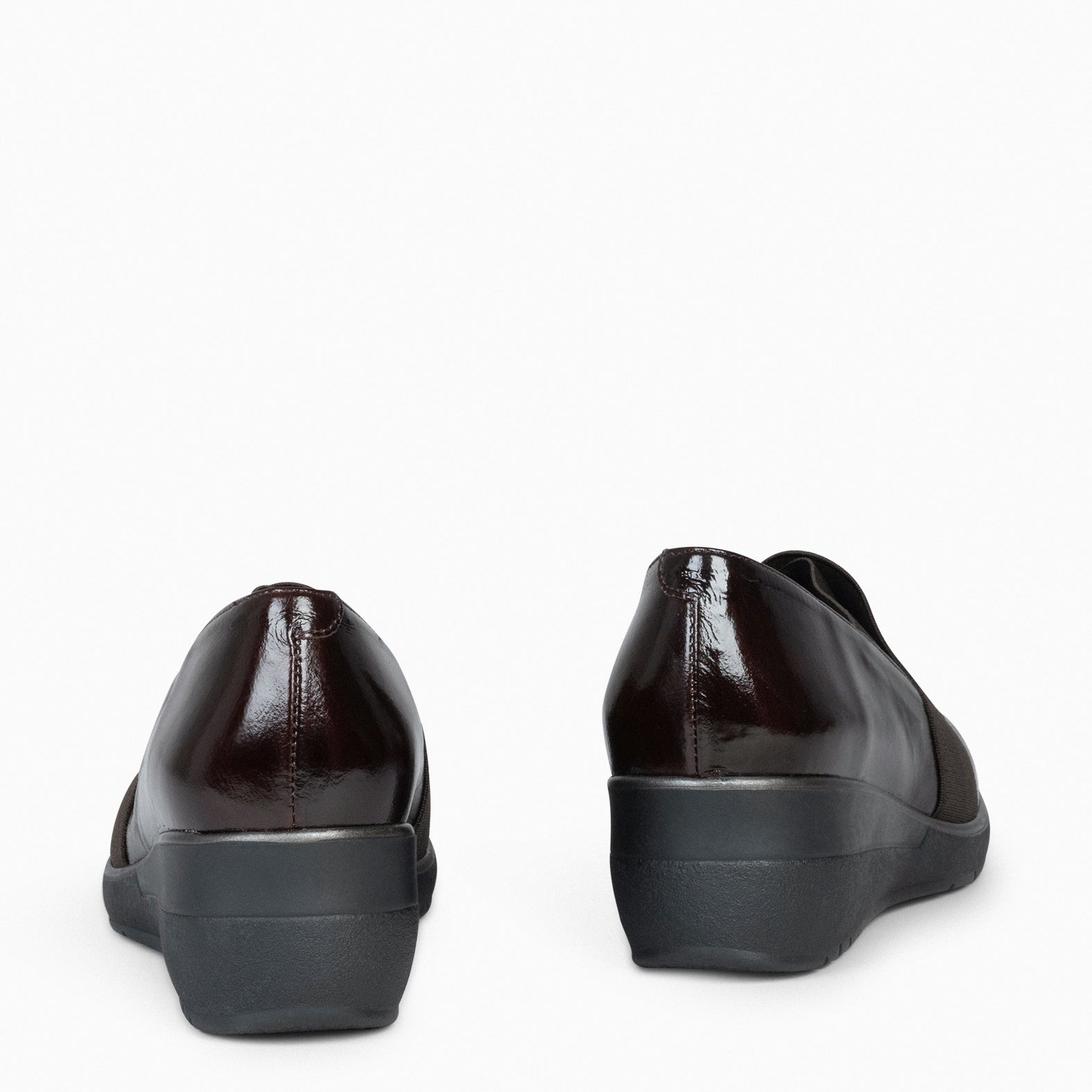 LIA - Chaussures à semelle compensée avec élastiques MARRON