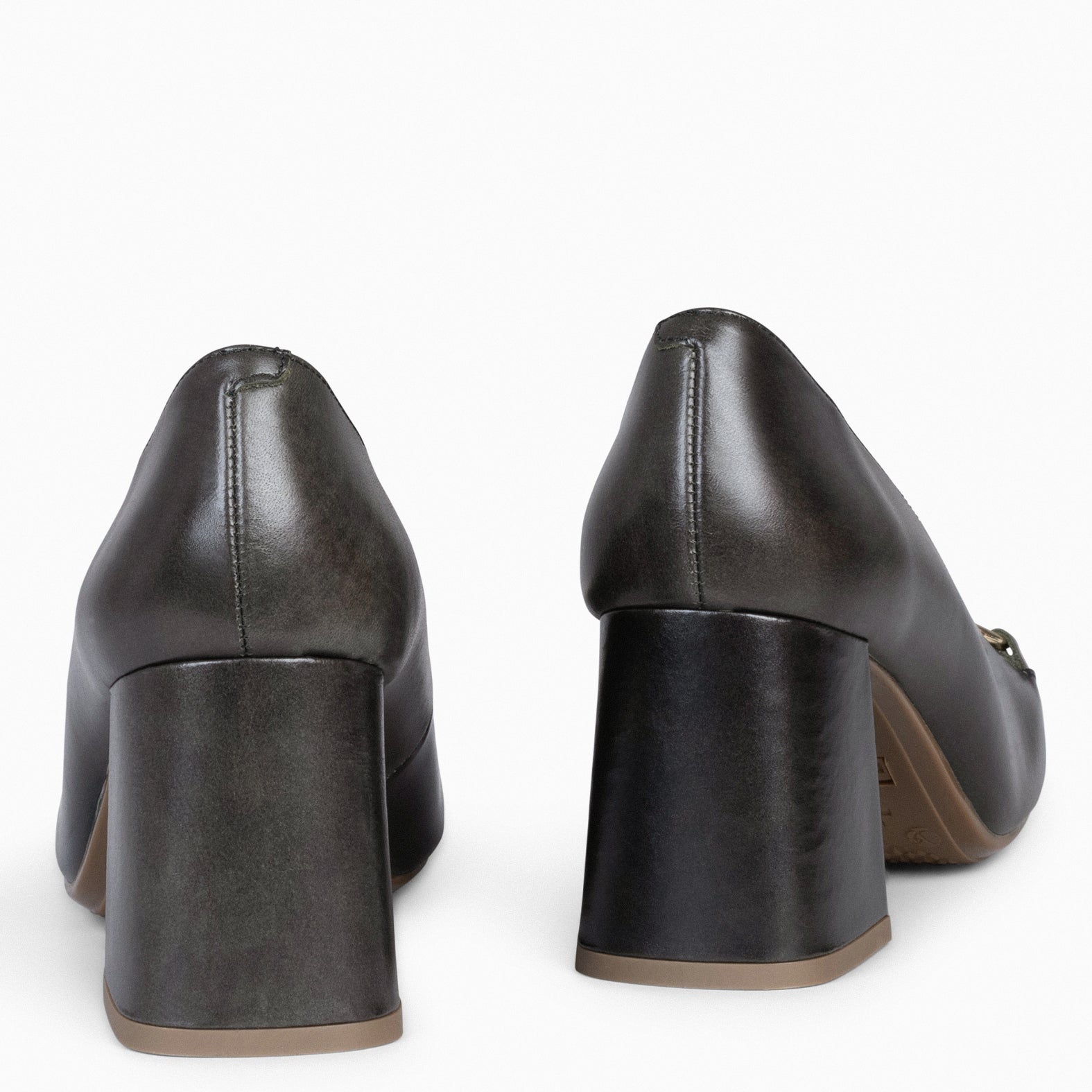 MIA – DARK GREEN Block heeled shoes