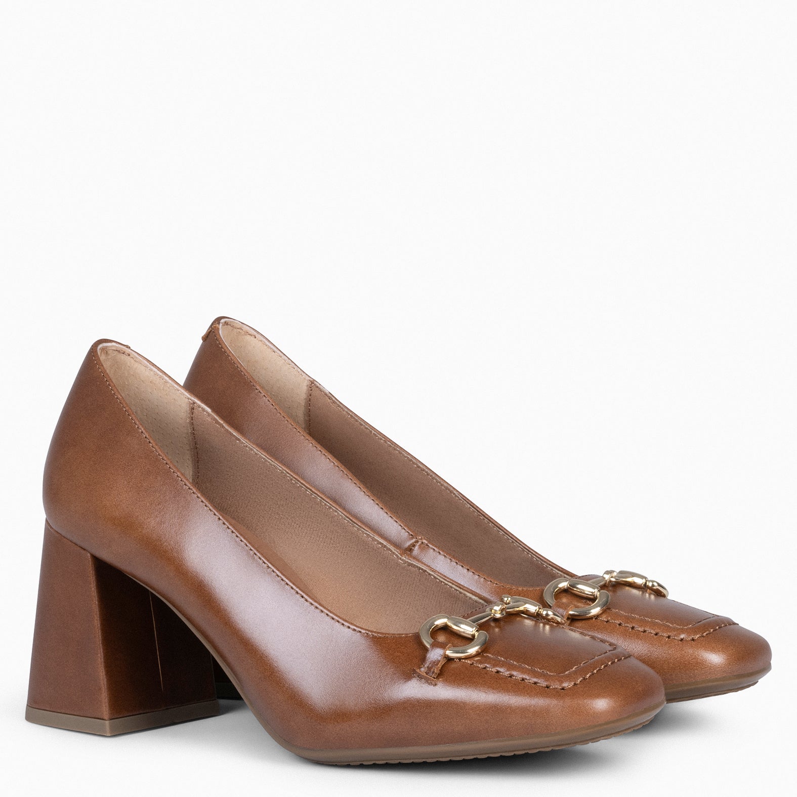 MIA – CAMEL Block heeled shoes