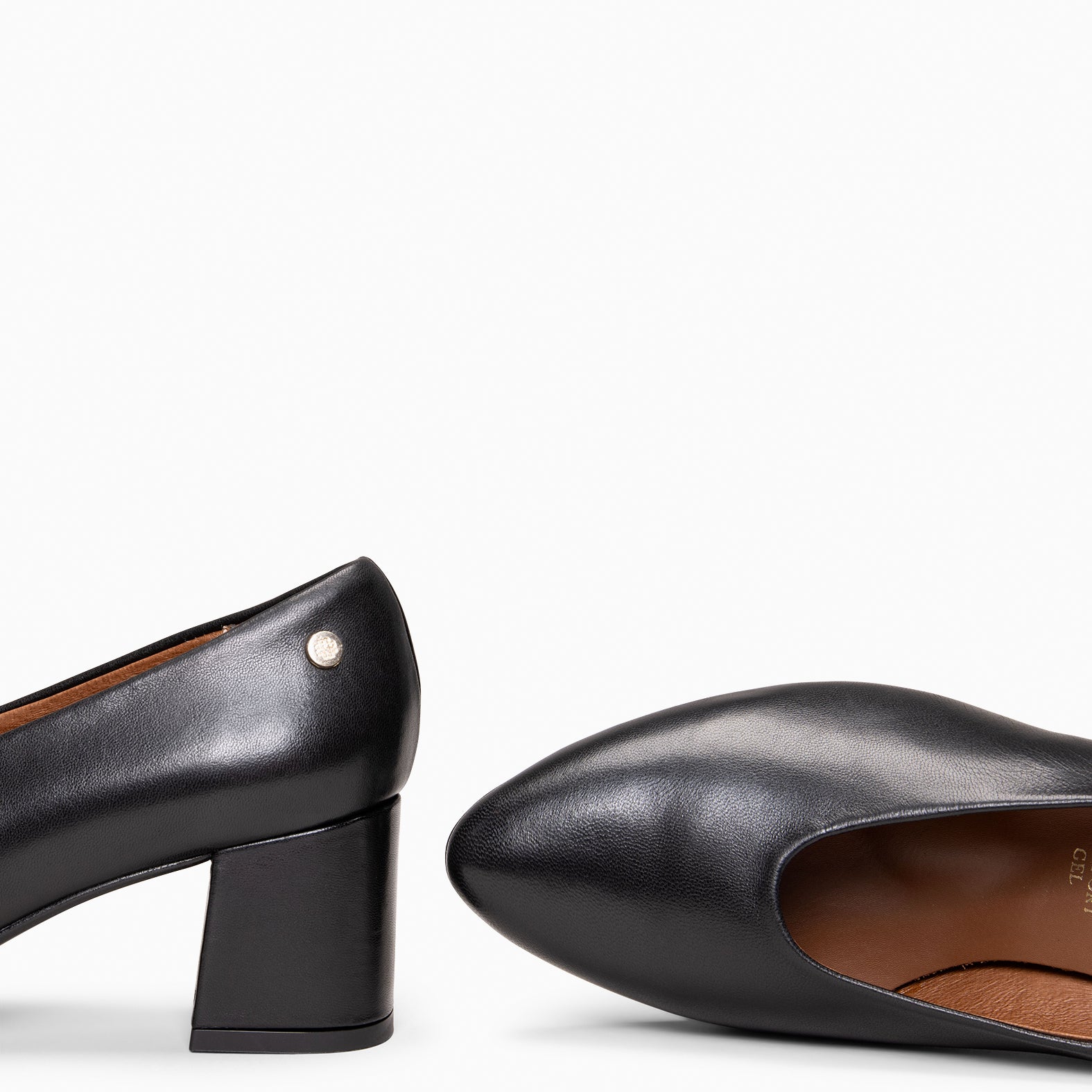 URBAN STYLE - Escarpins à talon moyen en cuir NOIR