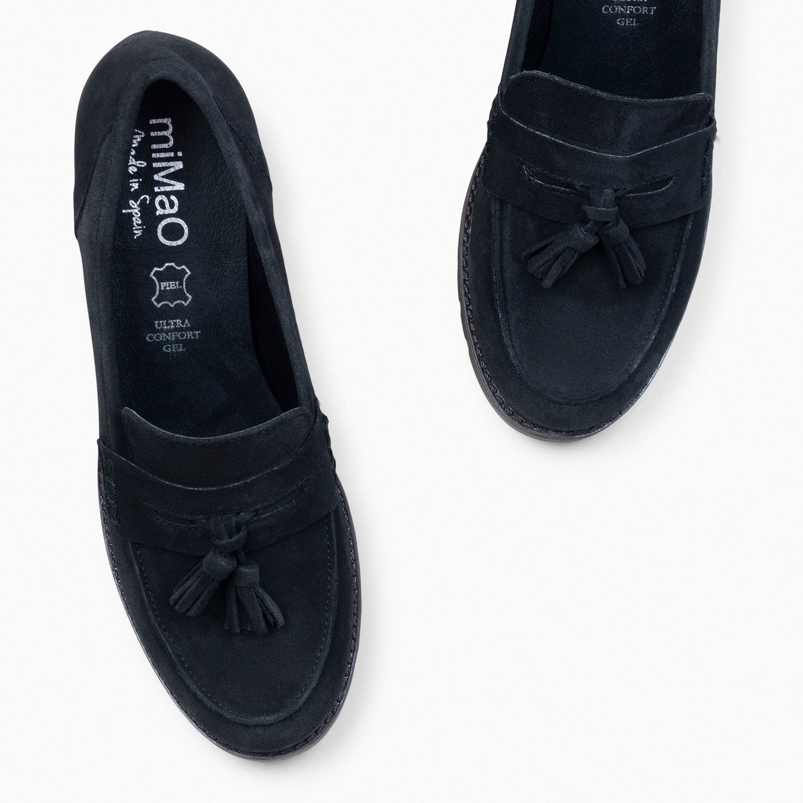 TREND S - BLACK mid heel moccasins