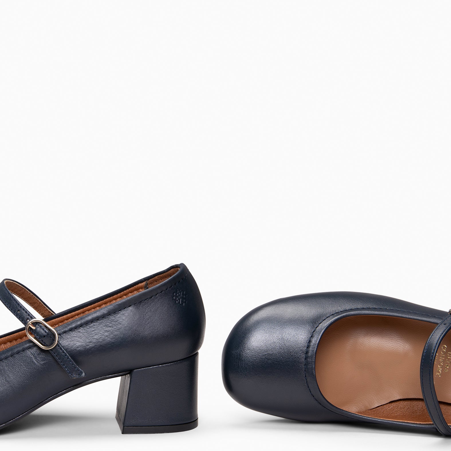 ROSALIA - Mary Jane à talon en cuir BLEU MARINE