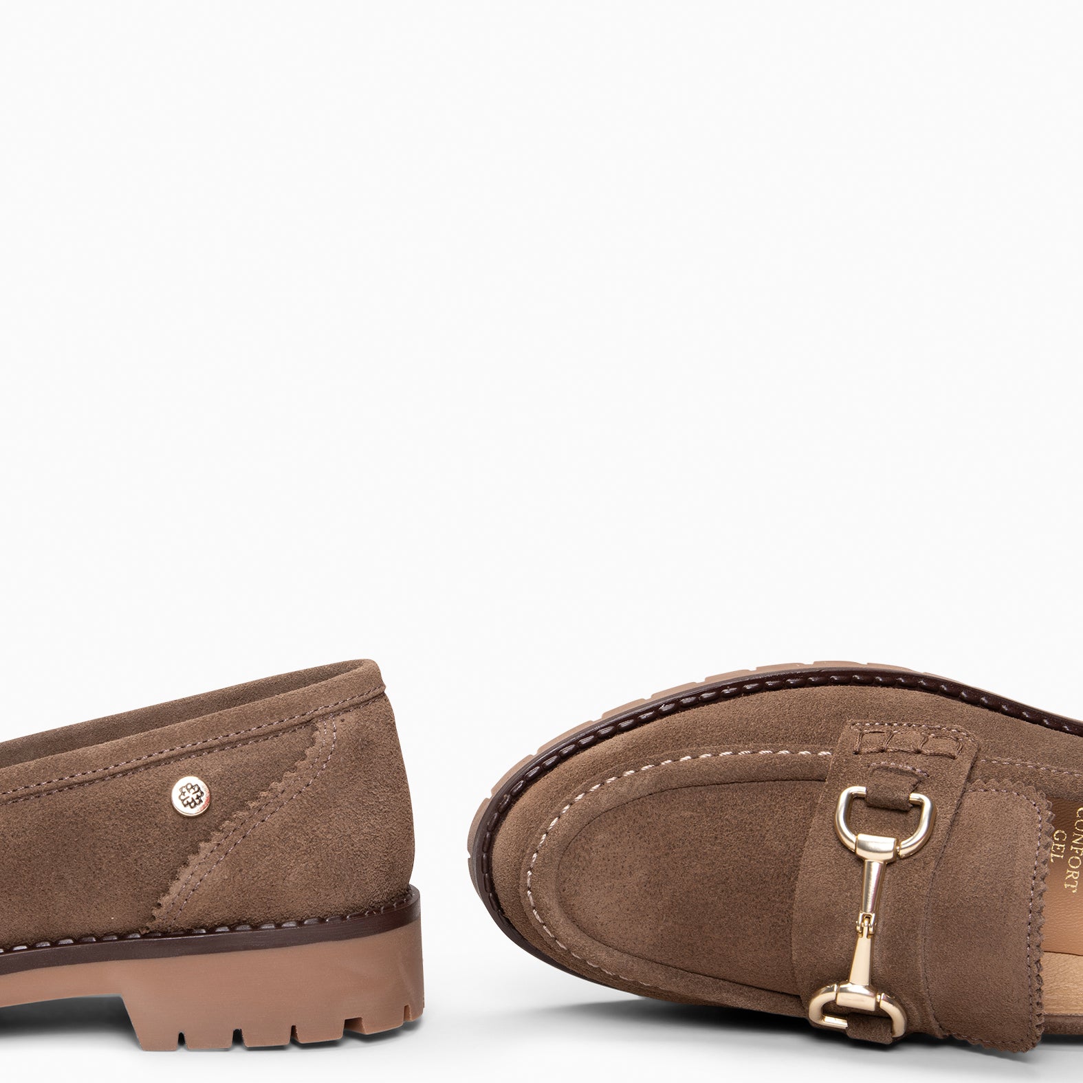 TREVILLA - Mocasín con aplique metálico TAUPE