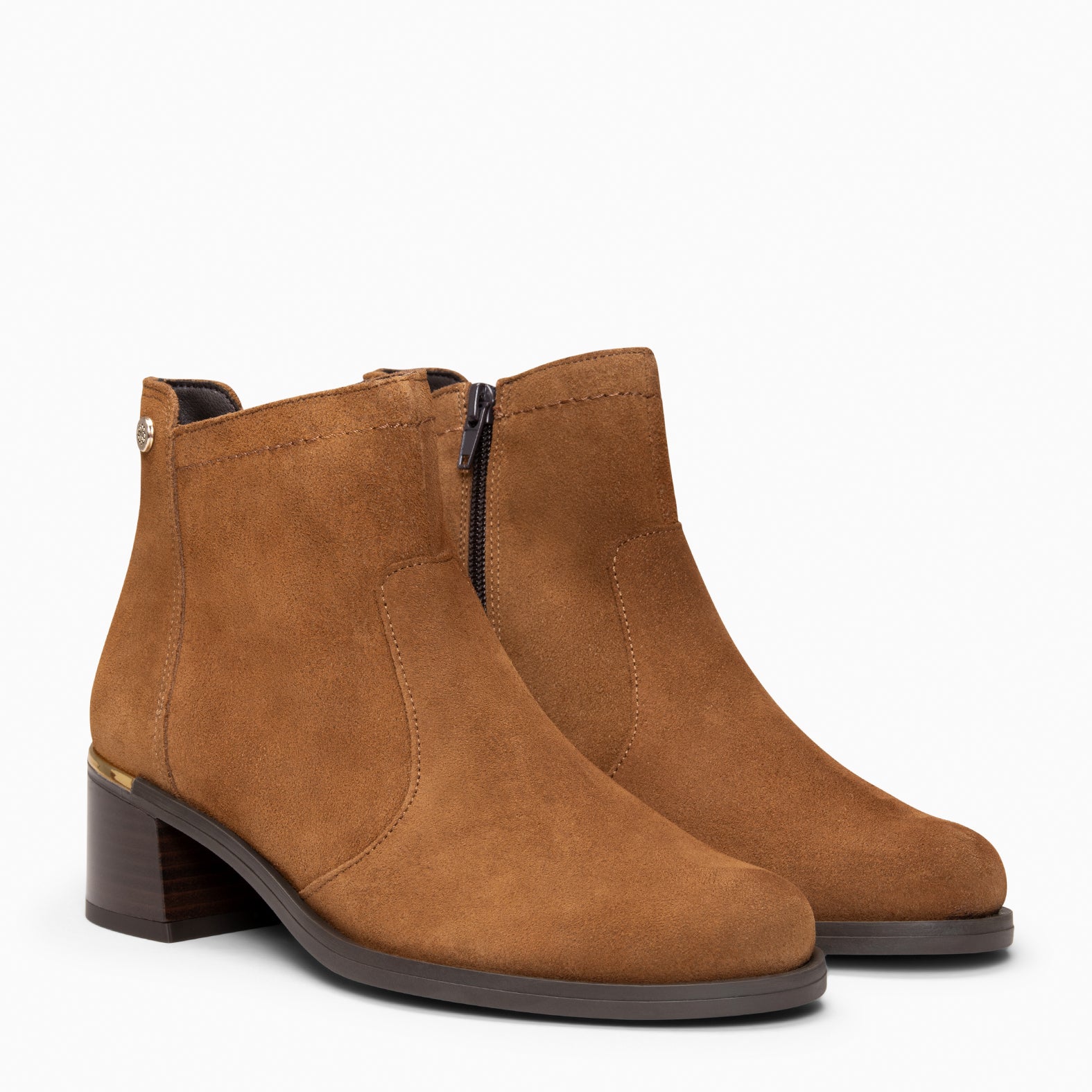 NIXIE – botines de tacón bajo para mujer CUERO