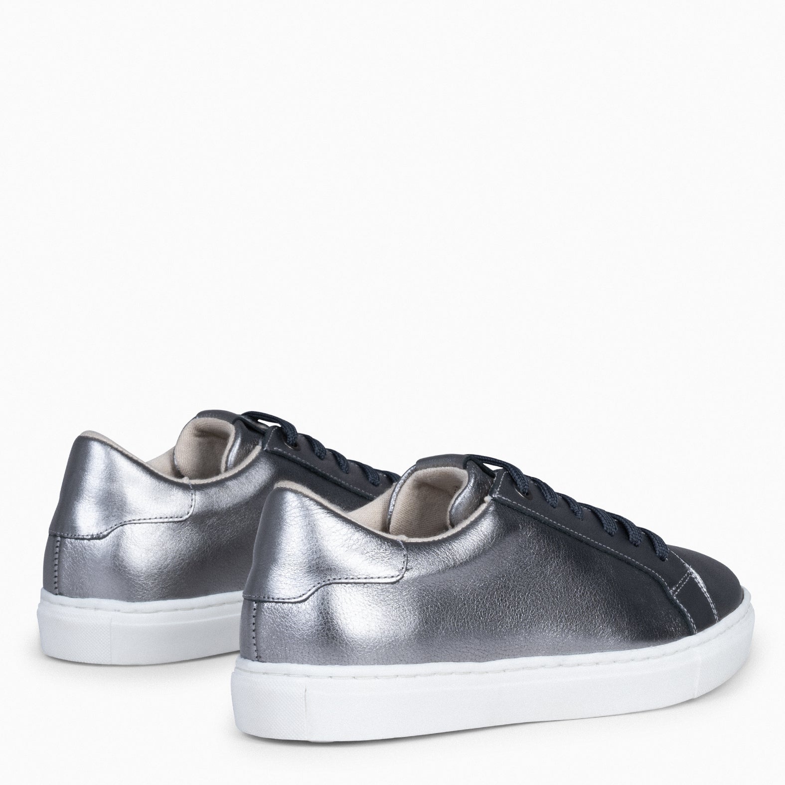 Metallic silver sneakers women's on sale shoes