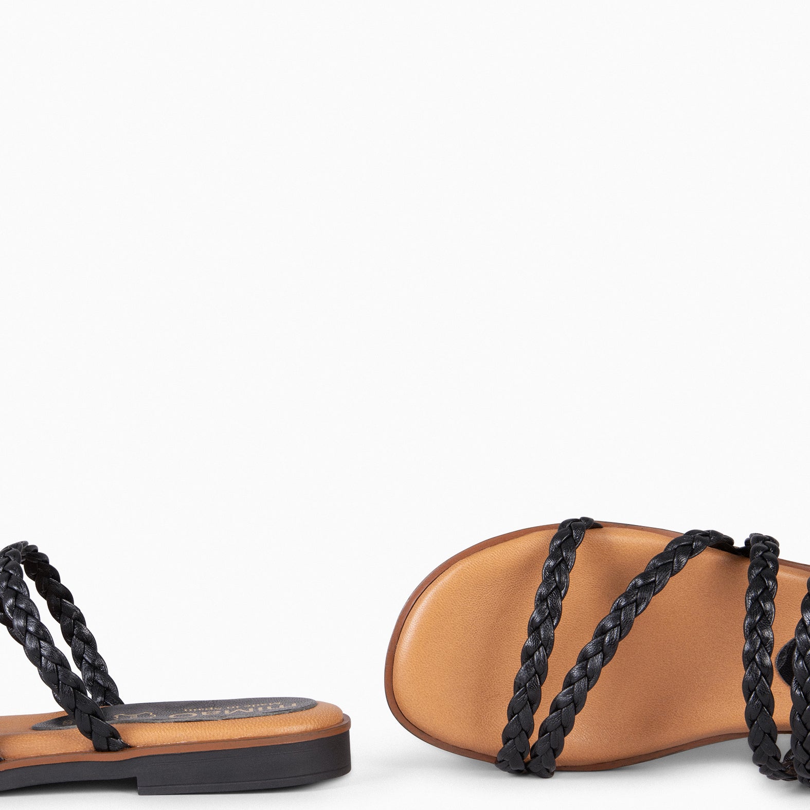 HIDRA - SANDÁLIAS RASAS ENTRANÇADAS PRETO