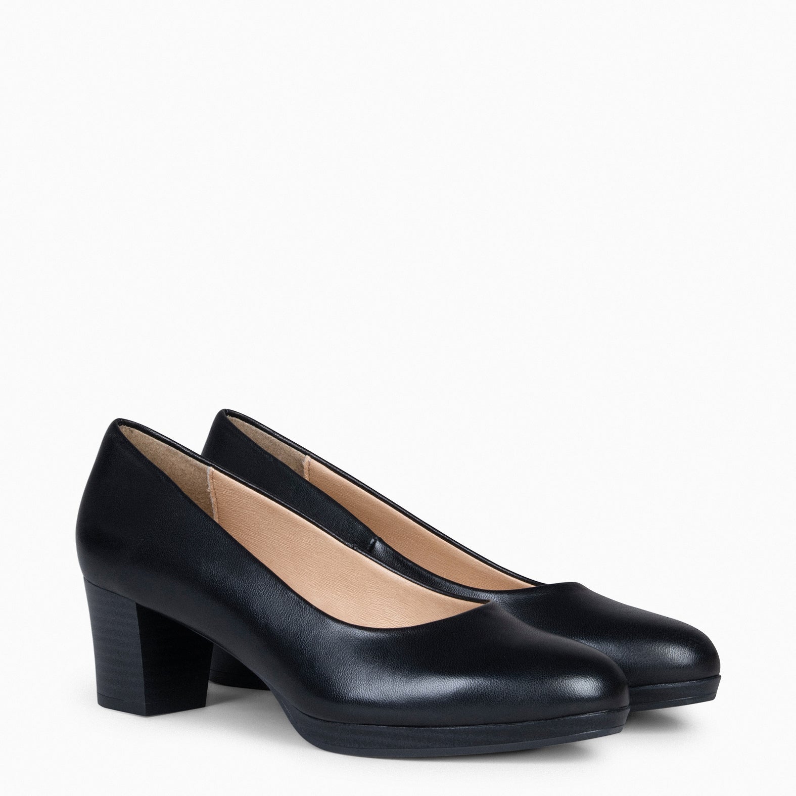 FLIGHT S – BLACK shoes with low heel and platform