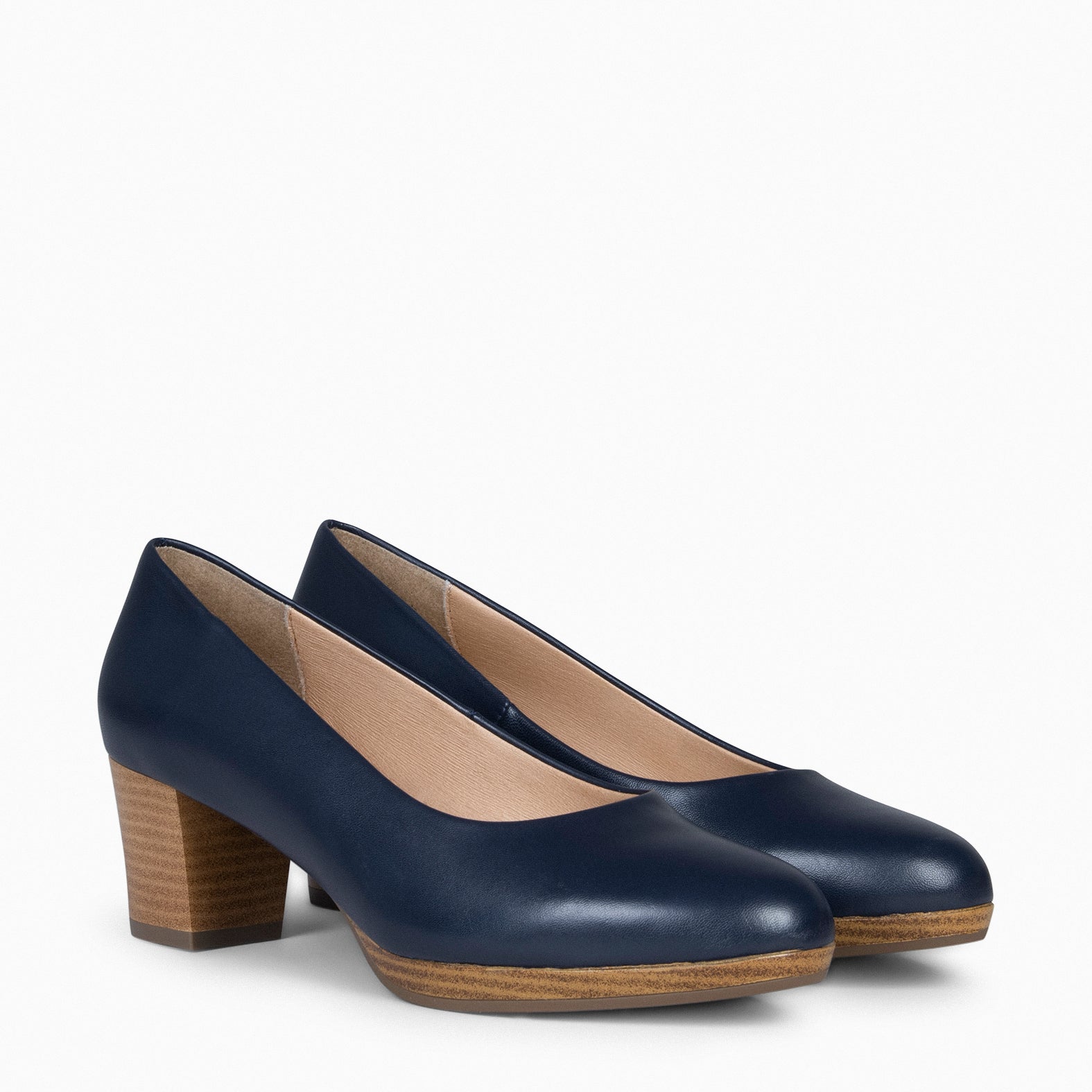 FLIGHT S – NAVY shoes with low heel and platform
