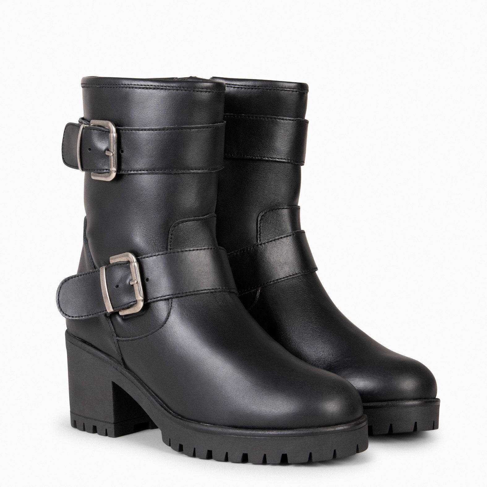 JANET – Bottines motardes en cuir NOIR