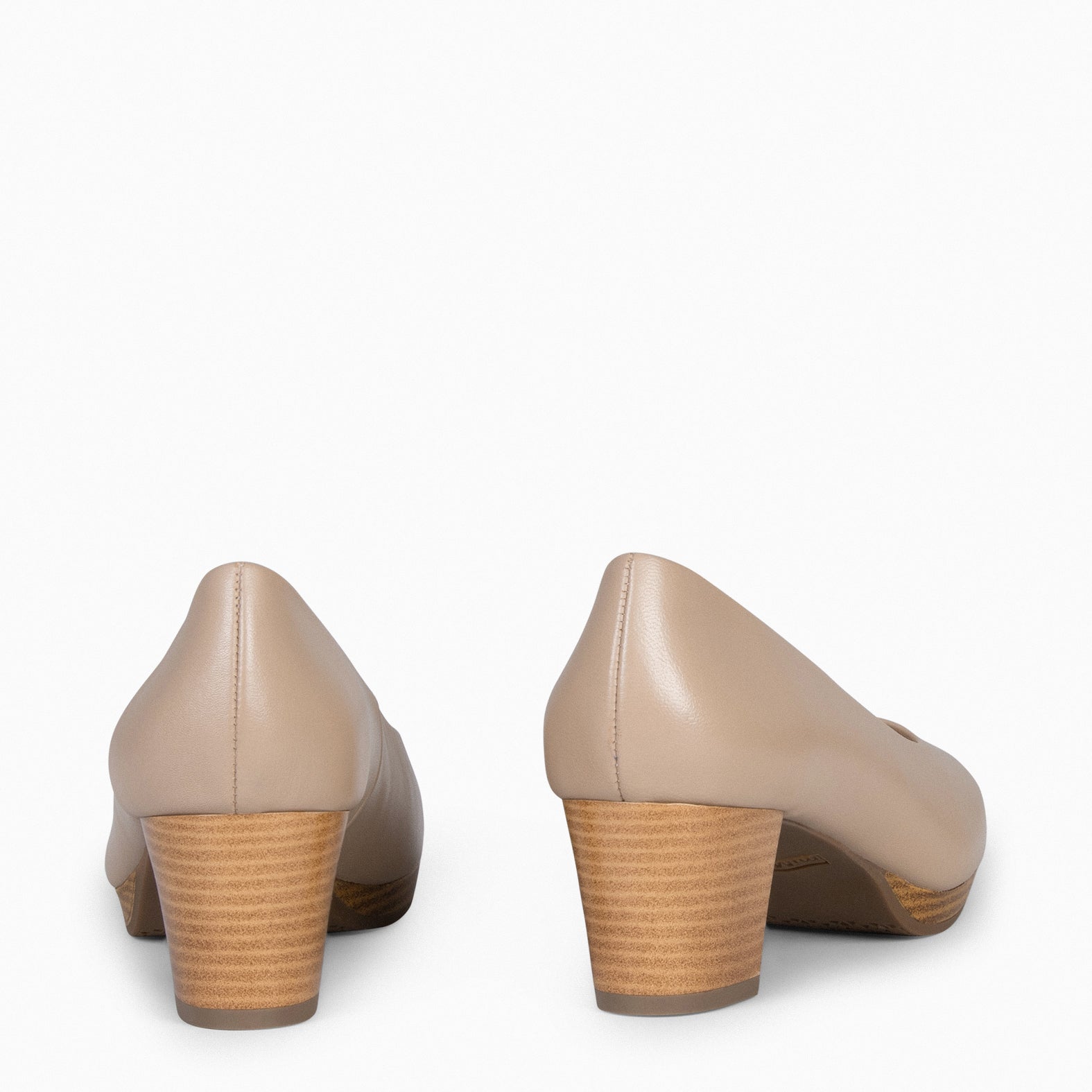 FLIGHT S – TAUPE shoes with low heel and platform