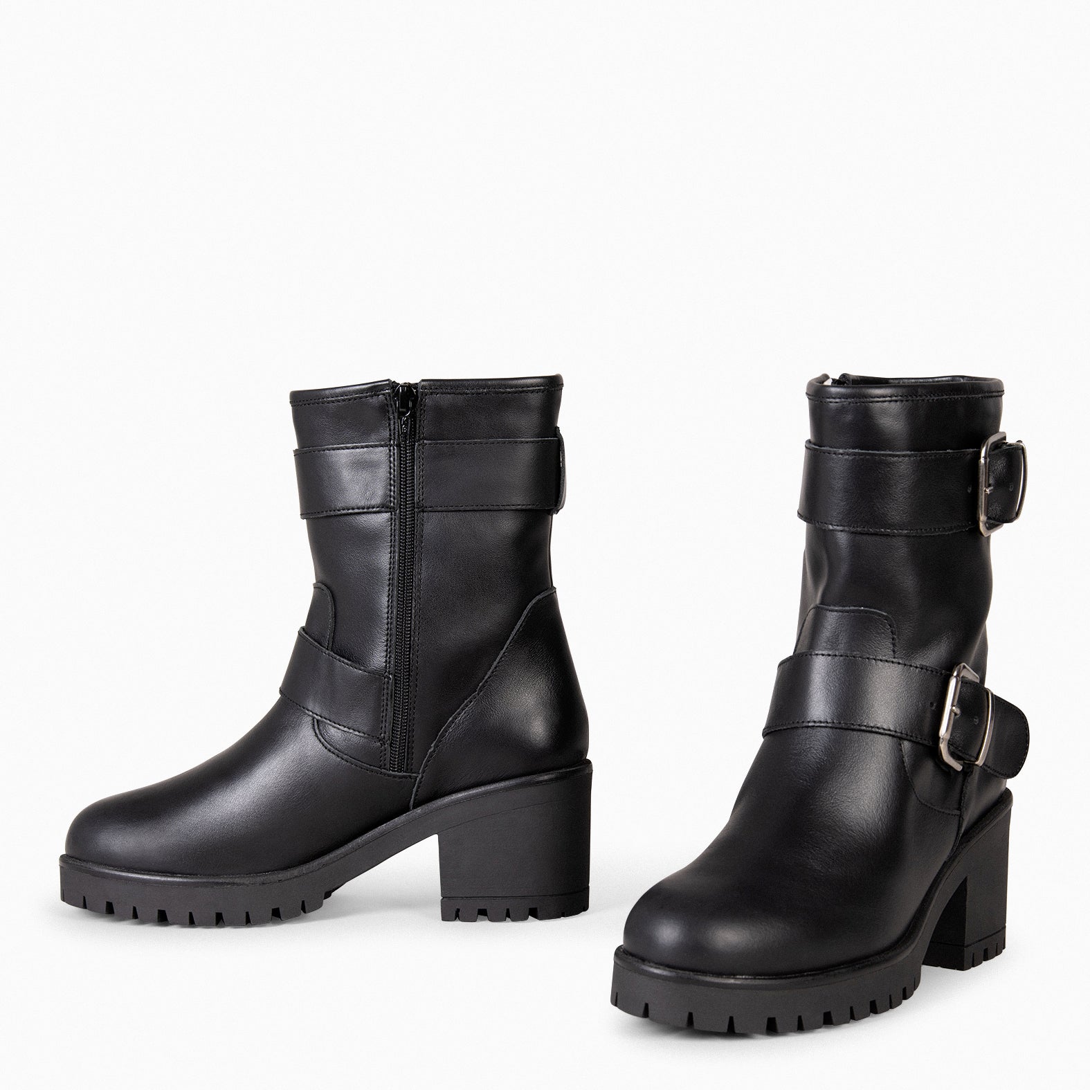 JANET - BLACK Biker Boots