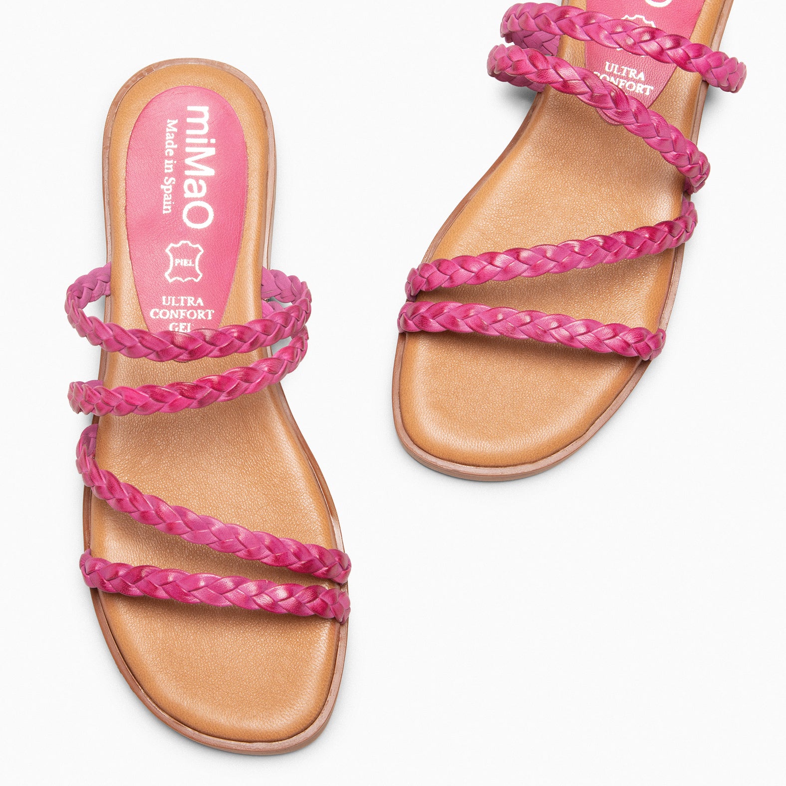 HIDRA - Sandalias planas trenzadas FUCSIA