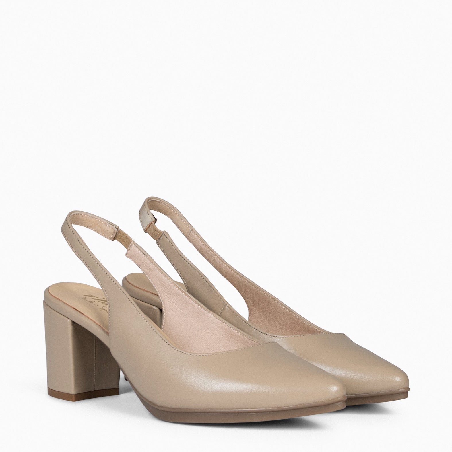 KYARA - TAUPE Slingback shoe with heel