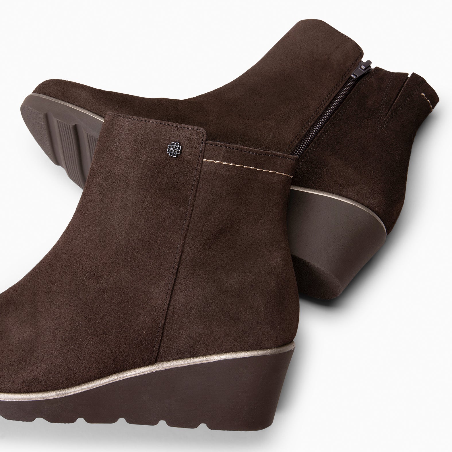 LULEA - BROWN Booties suede leather water-repellent