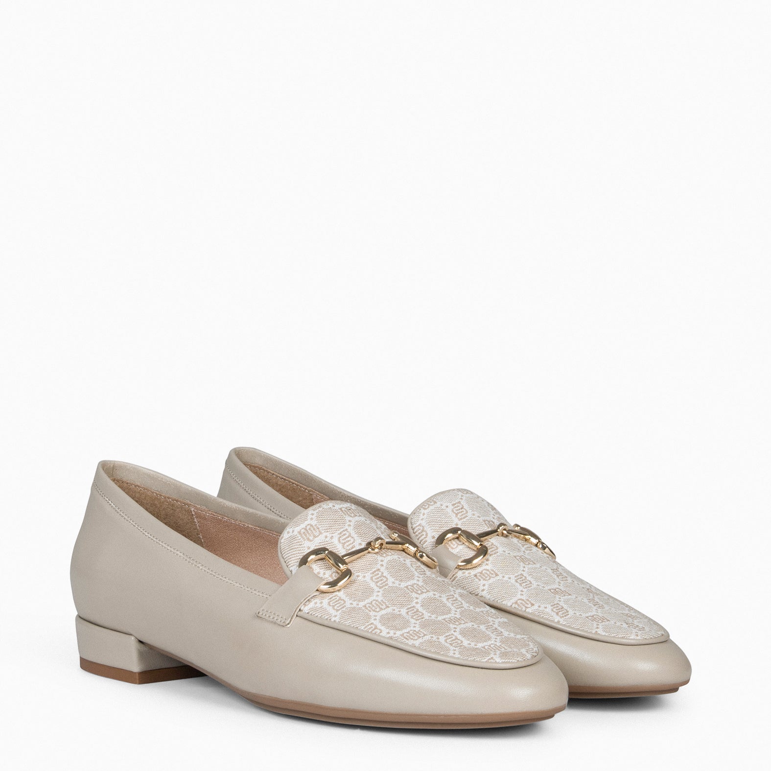 CALYPSO - TAUPE Wide Heel Moccasins