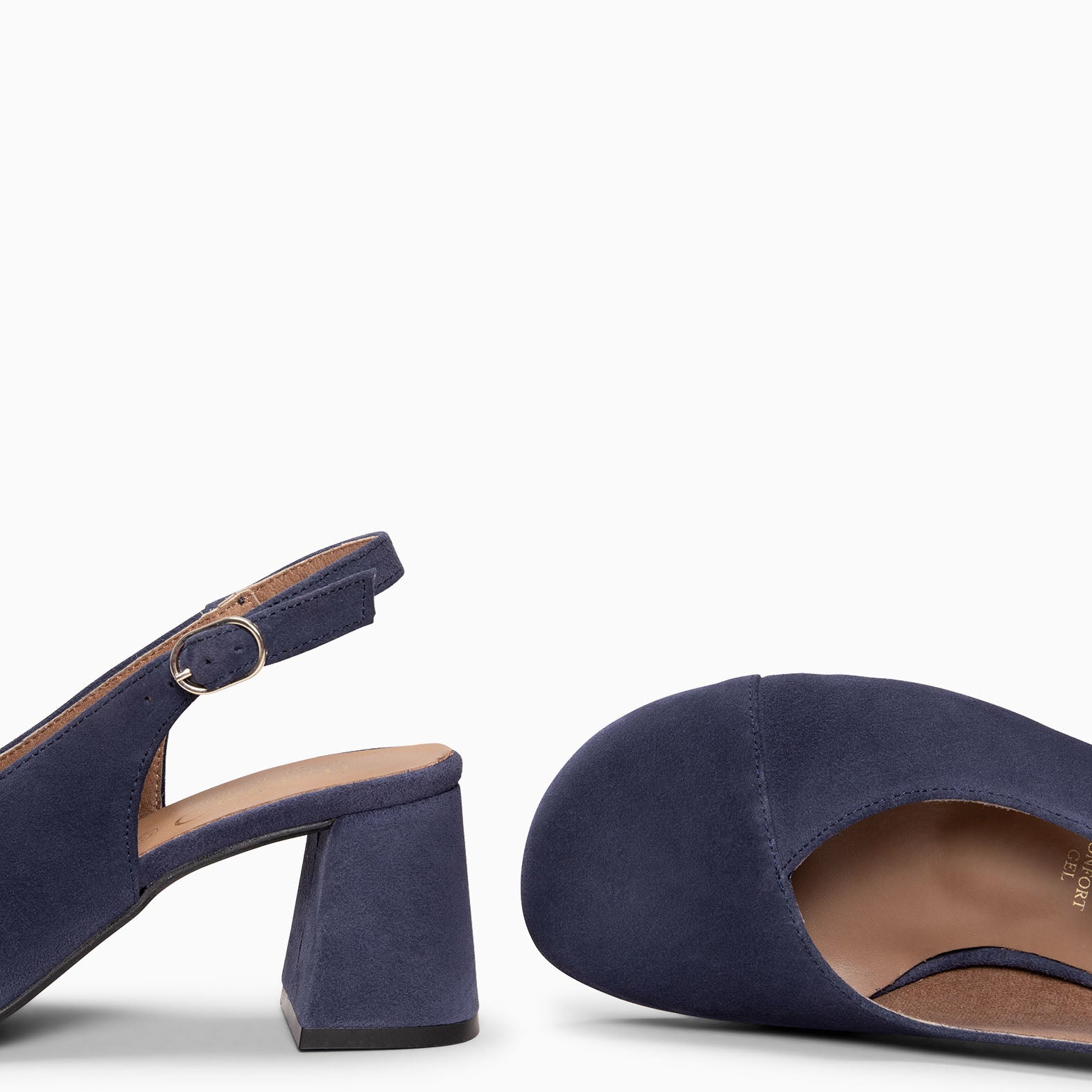 VEGA – Zapato de tacón ancho destalonado MARINO