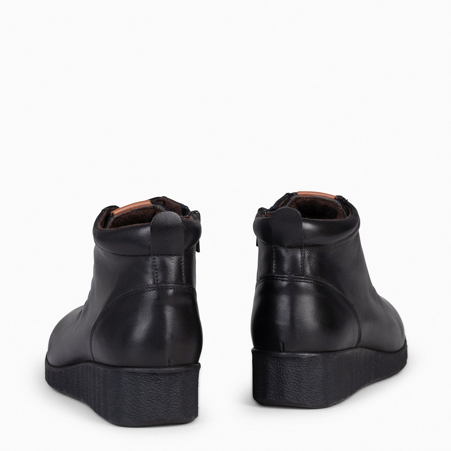 FLEXY - Zapatillas de napa NEGRO abotinadas