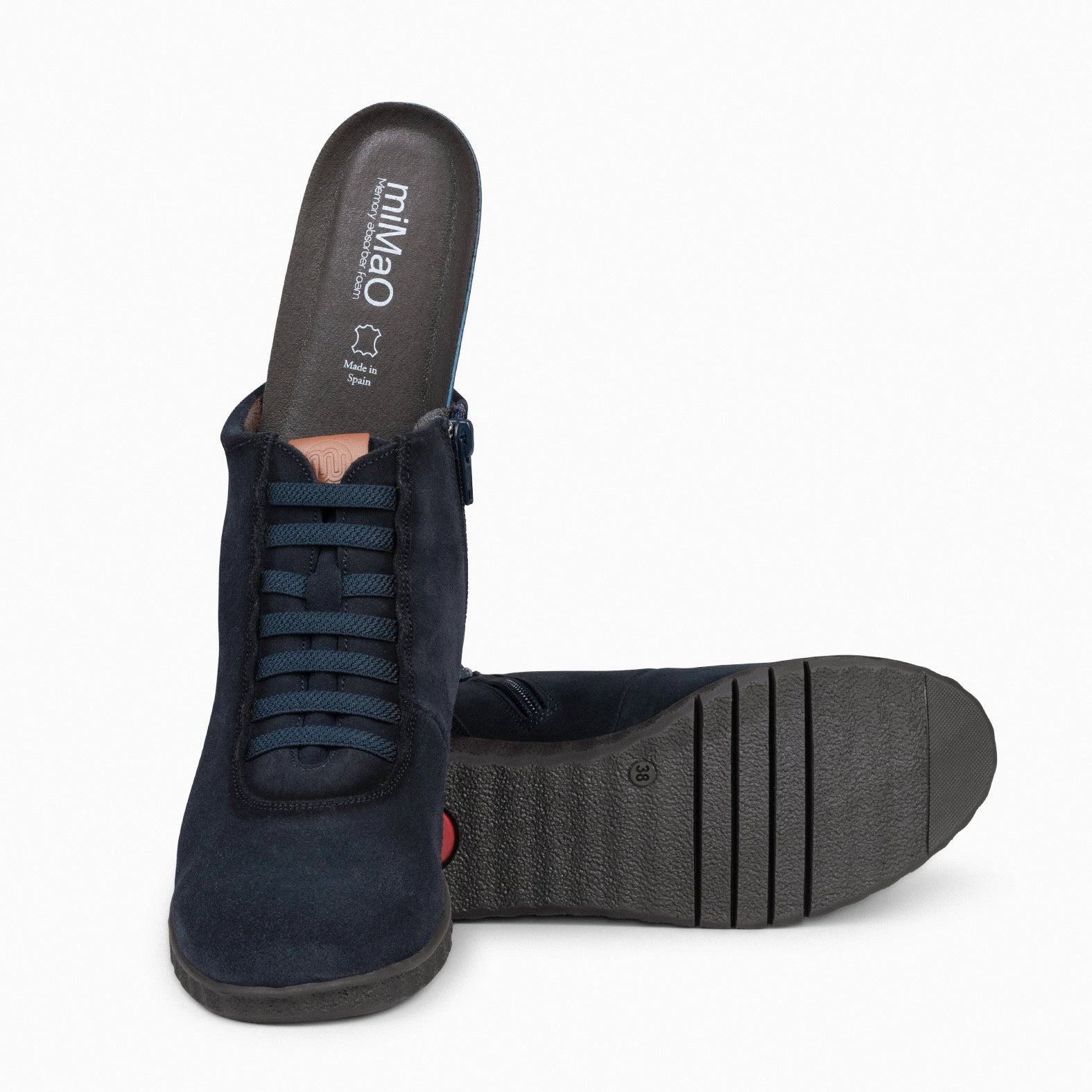 FLEXY - Baskets montantes en daim hydrofuge BLEU MARINE