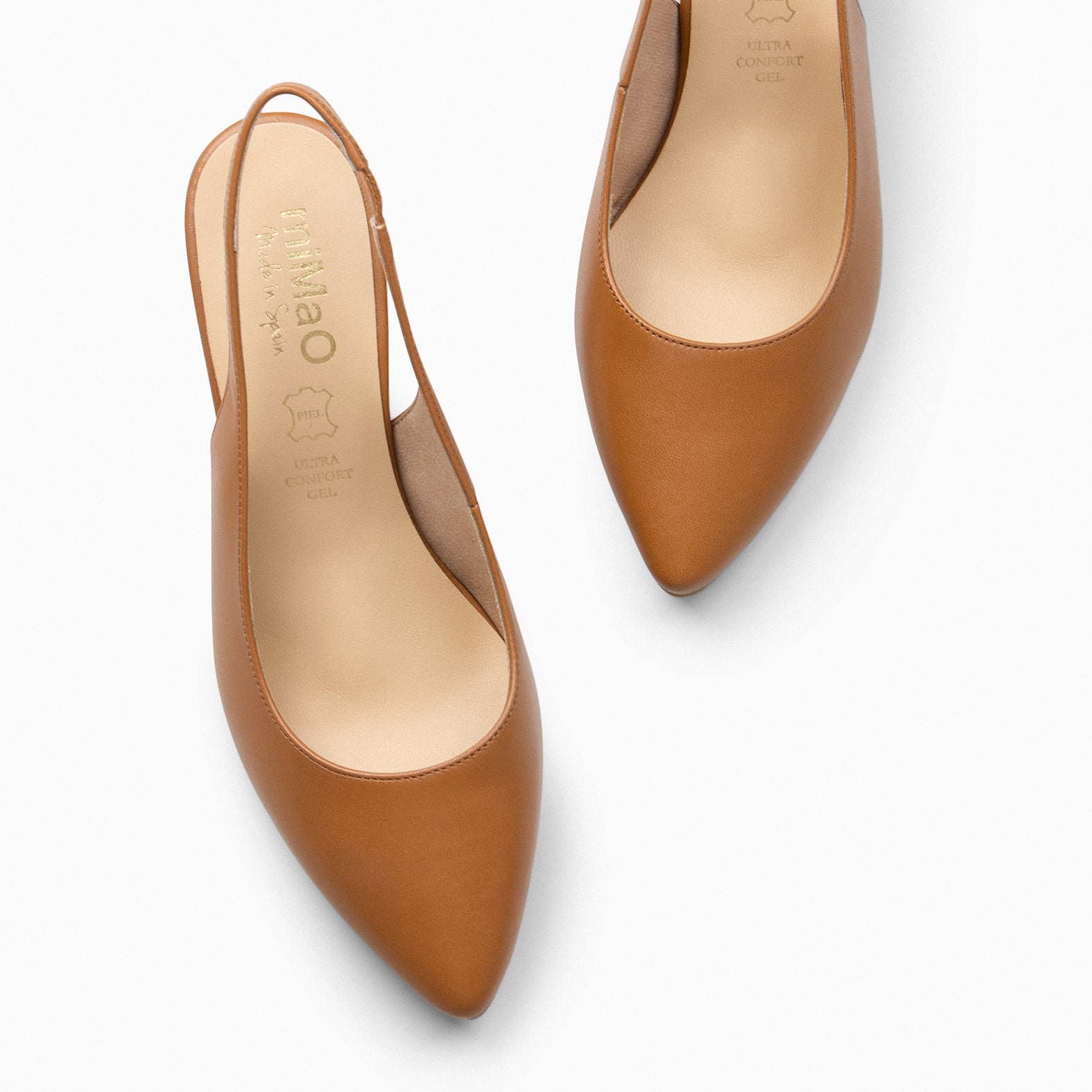 KYARA - CAMEL Slingback shoe with heel