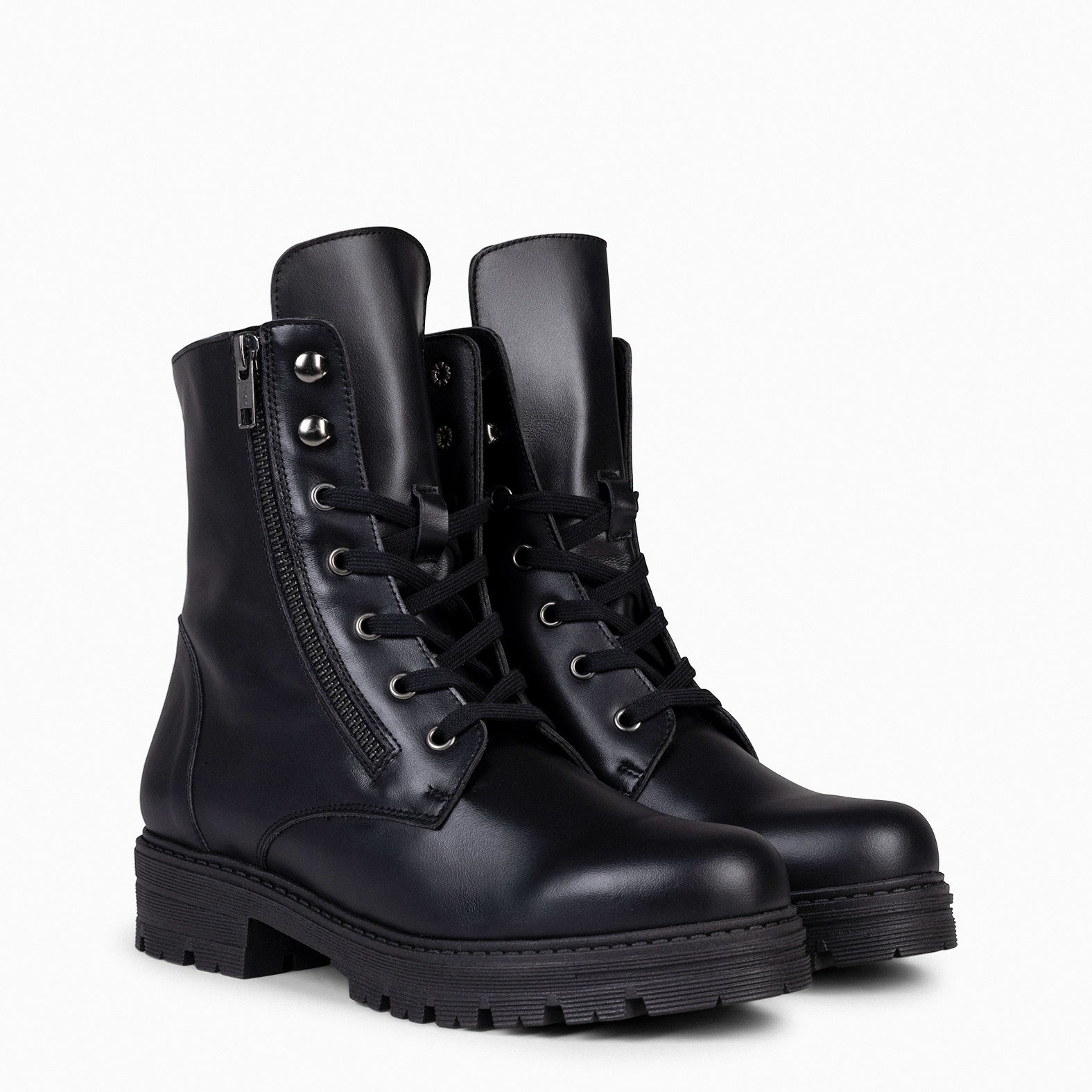 MILITARY BLACK Women Combat boots