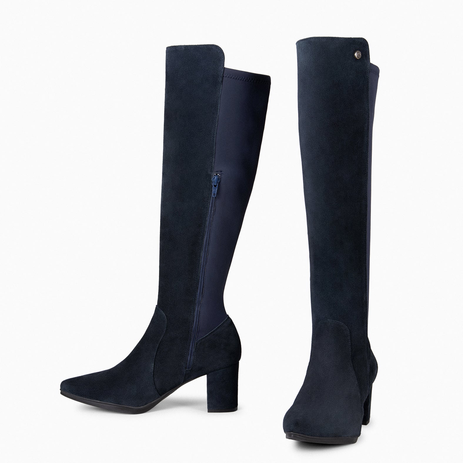 SUNSET – Bottes à talon et tige élastique BLEU MARINE