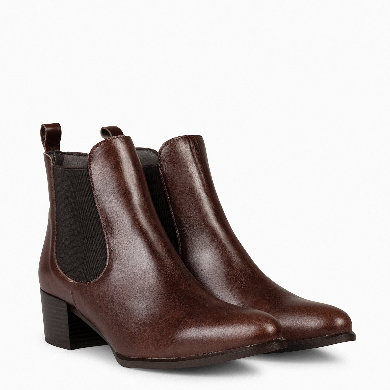 LONDON Bottines Chelsea talon MARRON miMaO