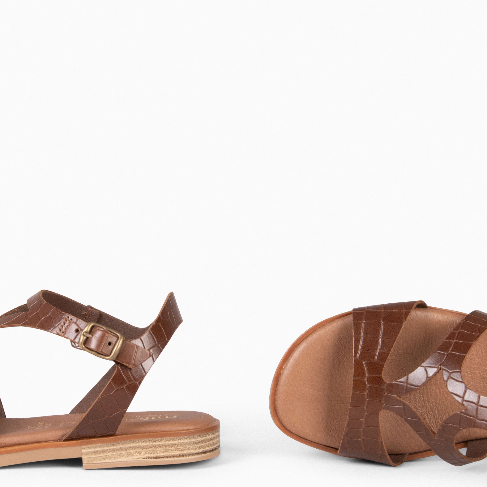 BAMBOO – BROWN FLAT SANDALS